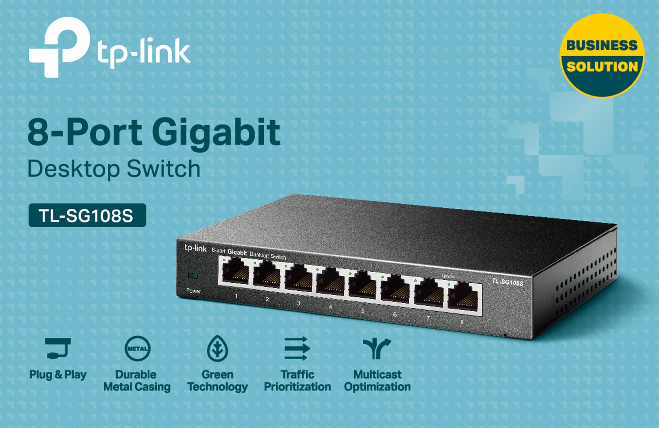 Switch de bureau 8 ports Gigabit - Boîtier métal TP-Link TL-SG108S - 4