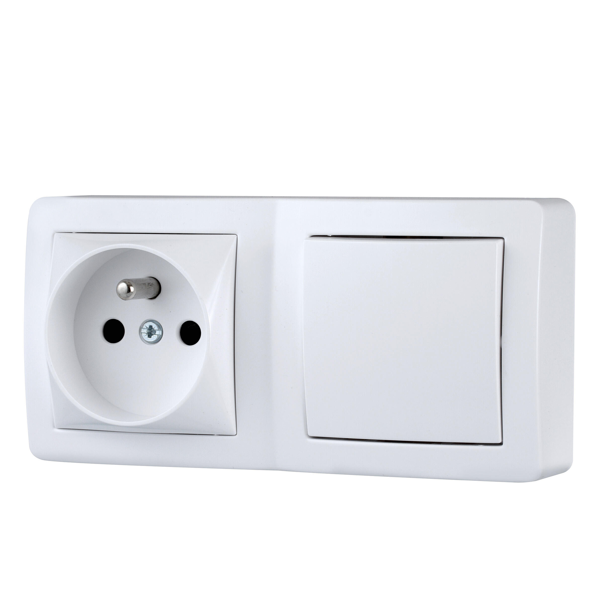 Interrupteur + prise saillie complet Alréa, SCHNEIDER ELECTRIC, blanc - 2