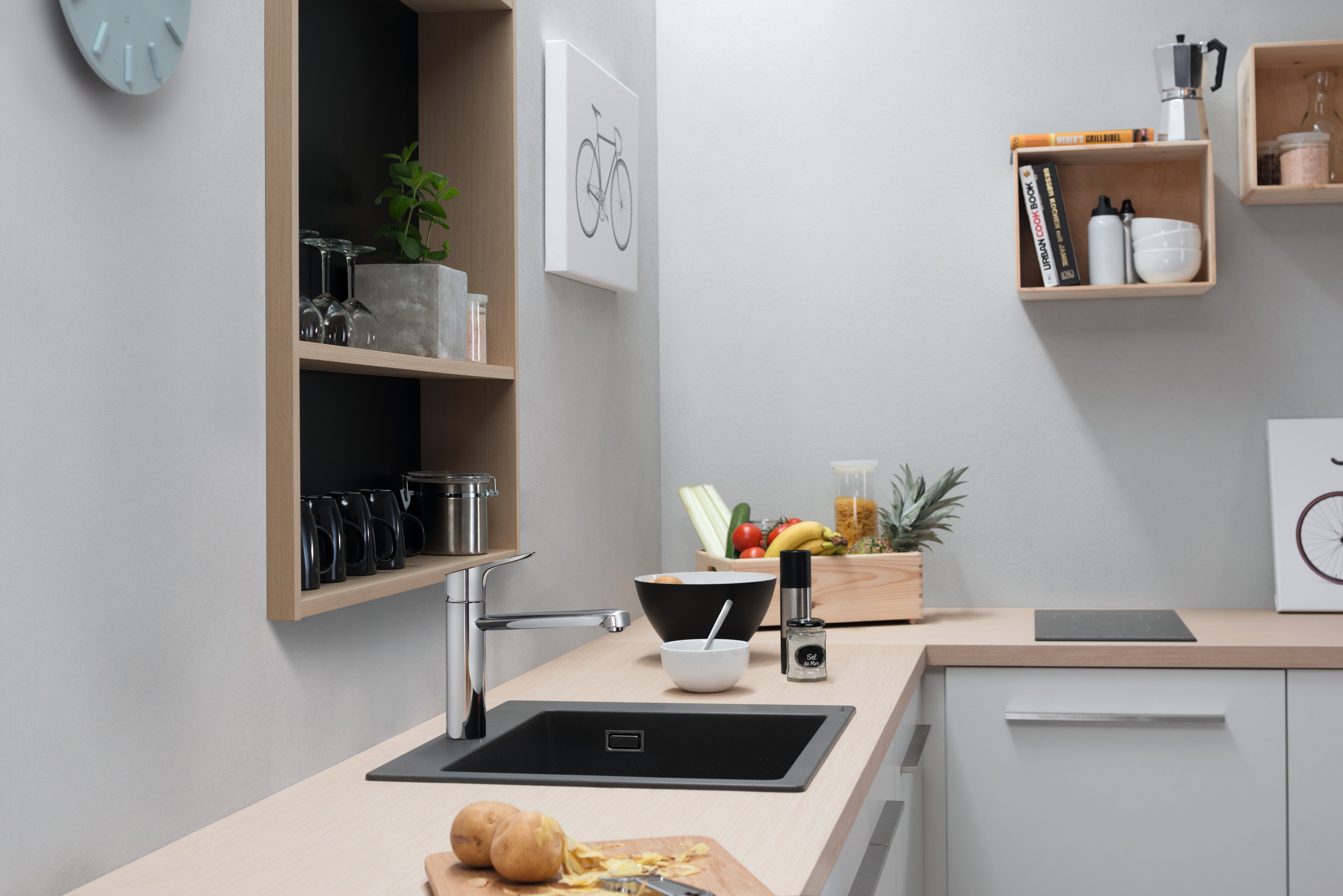 Rubinetto da cucina fisso Focus M43 argento cromato lucido HANSGROHE - 2