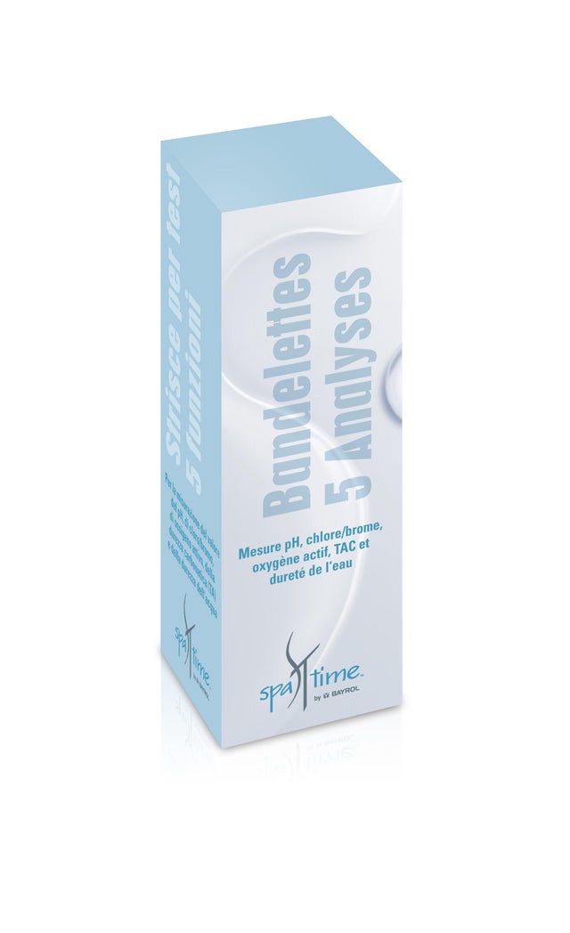 Bandelettes 5 analyses pour spa SPATIME by BAYROL, 50 bandelettes