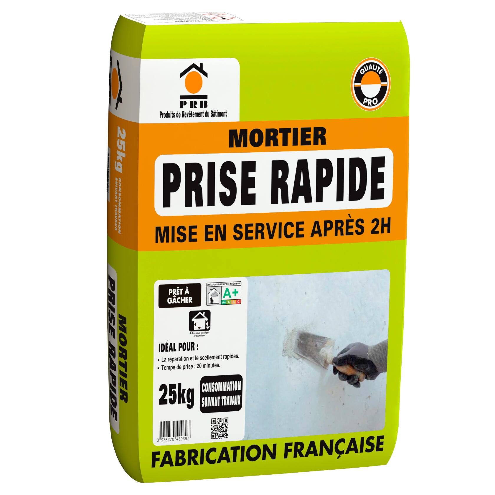 Mortier a prise rapide PRB 25 kg Leroy Merlin