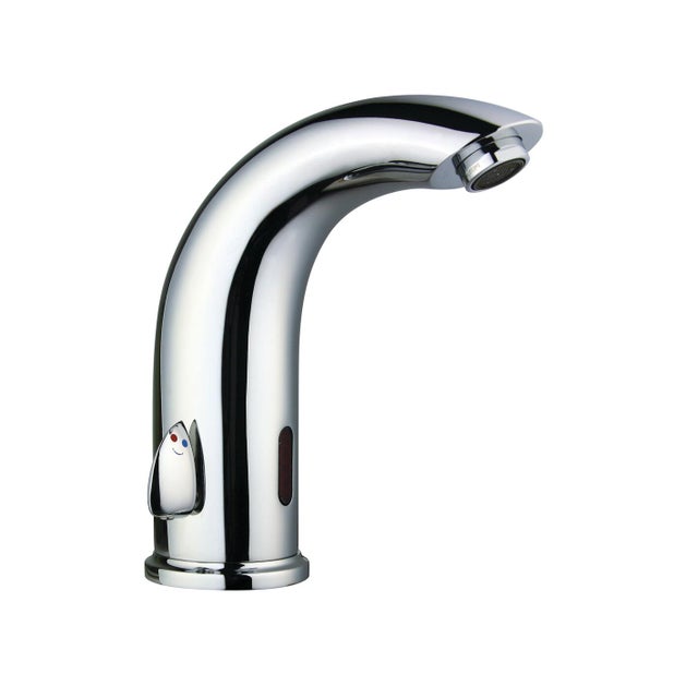 Rubinetto per lavabo a canna bassa getto laminare cristallino Espace cromato lucido