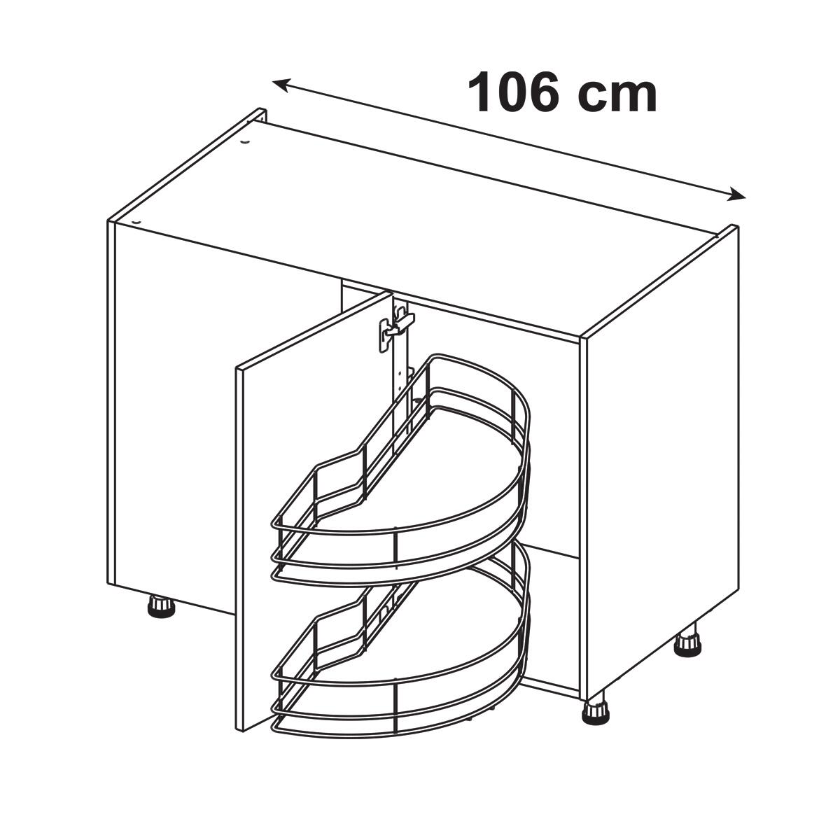 Rangement d'angle, 2 paniers tirant droit pour meuble d'angle bas - 4