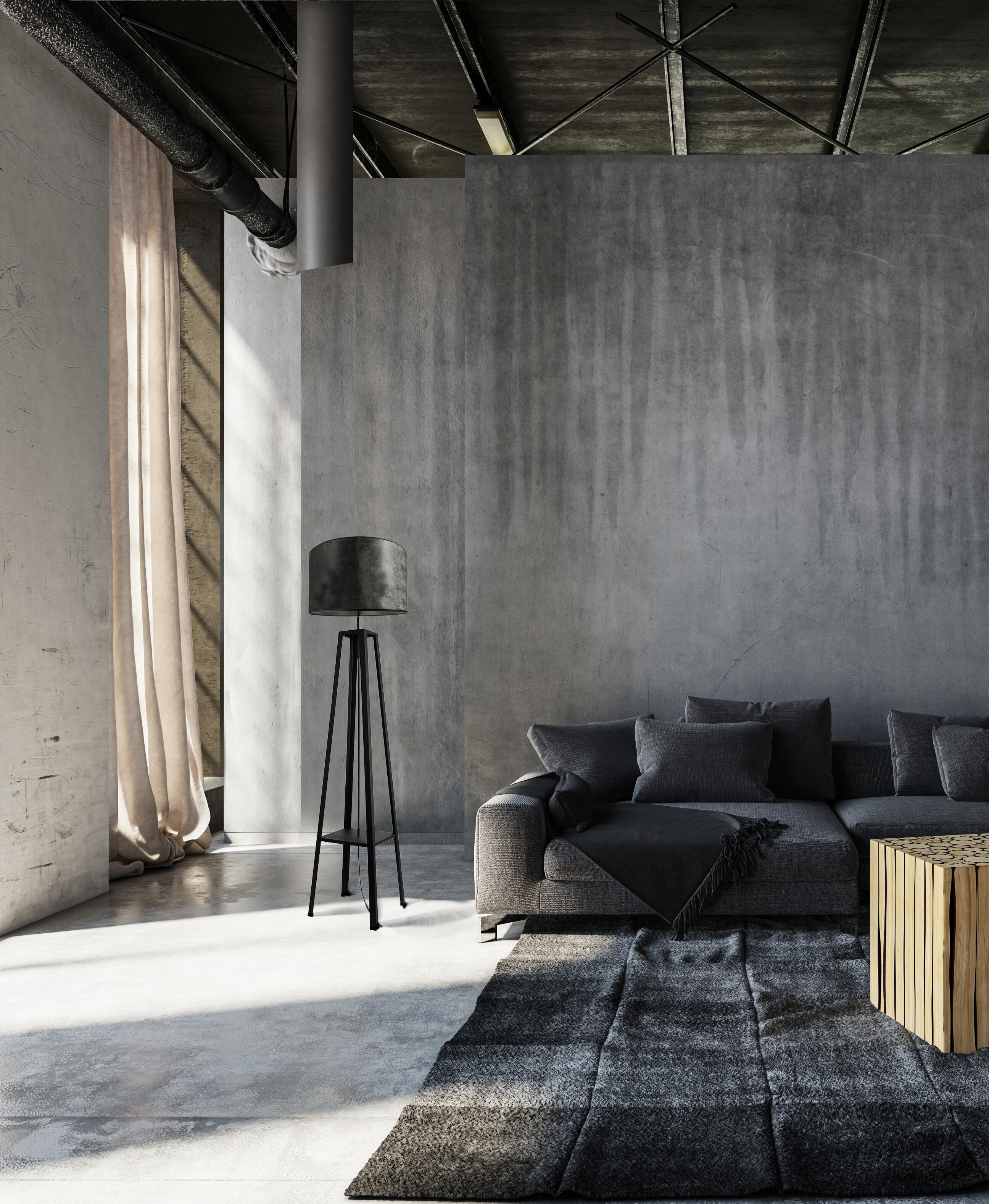 Lampadaire Club, acier, noir,  H.170.5 cm, E27 - 2