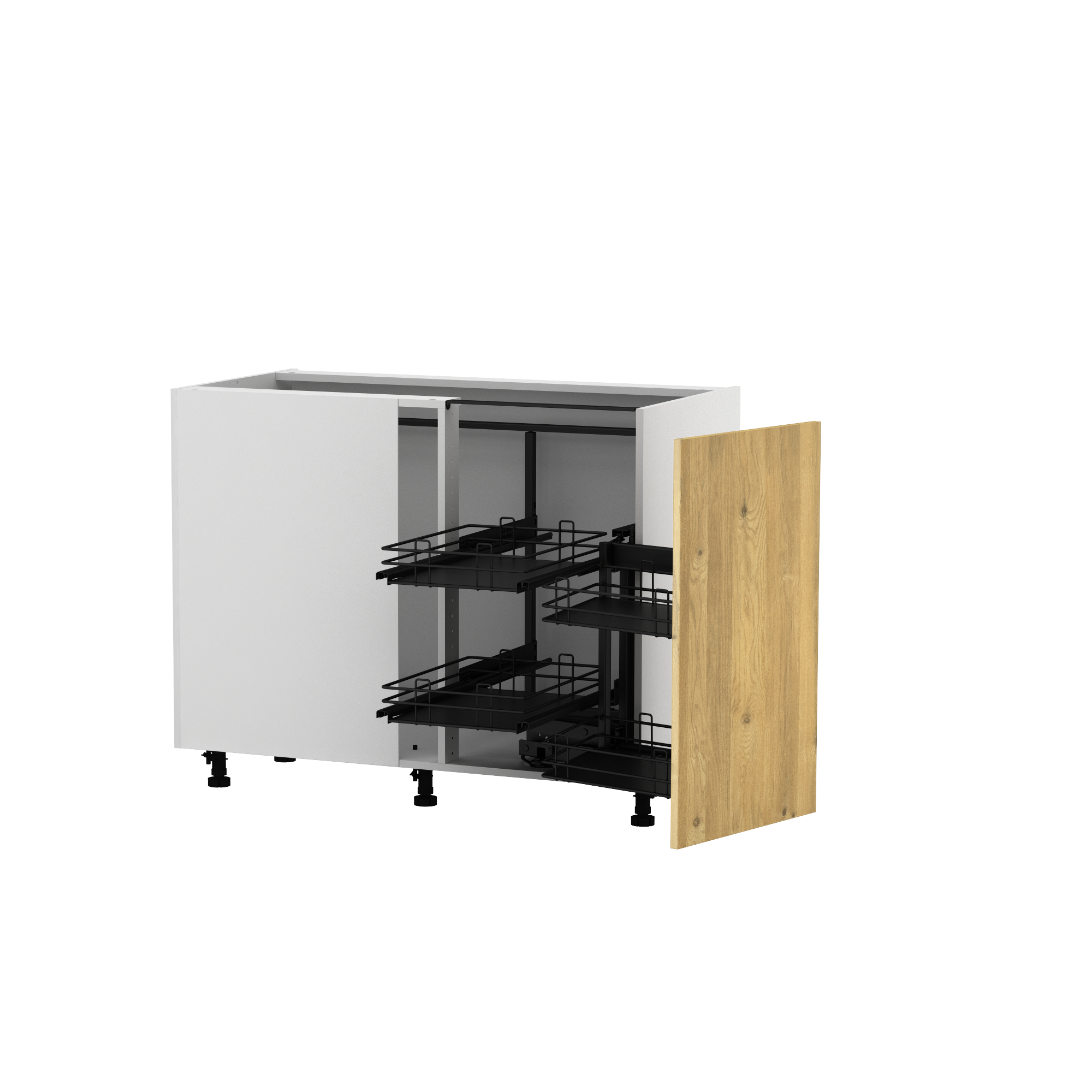 Meuble Bas D Angle De Cuisine Lugano Effet Chêne Boréal 1 Porte H77 X L106 Leroy Merlin