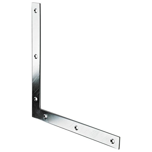 Lot de 10 équerres d'angle plates en forme de L en métal 80 x 80 mm