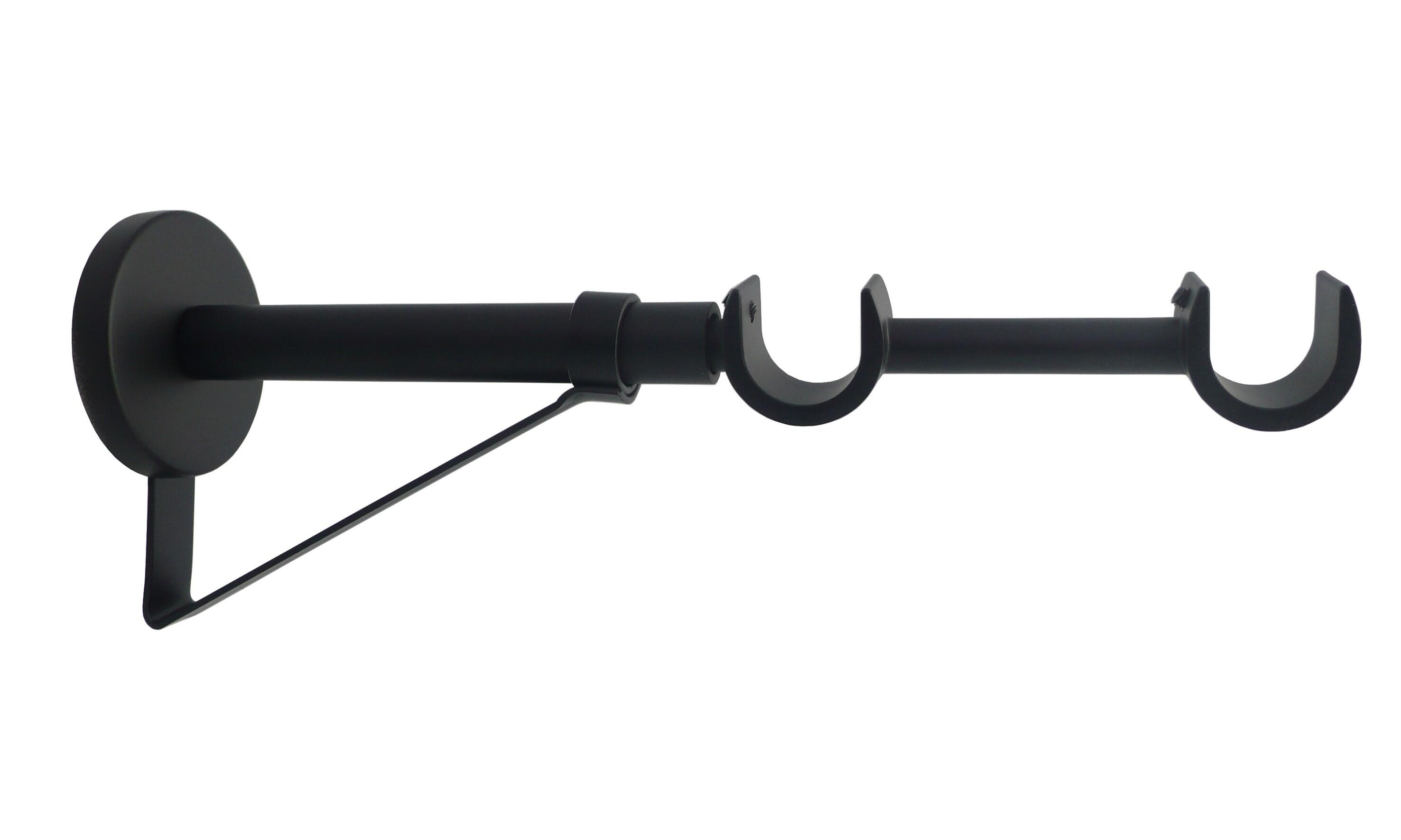 Support extensible pour tringle à rideau Design 20mm noir lisse INSPIRE ...