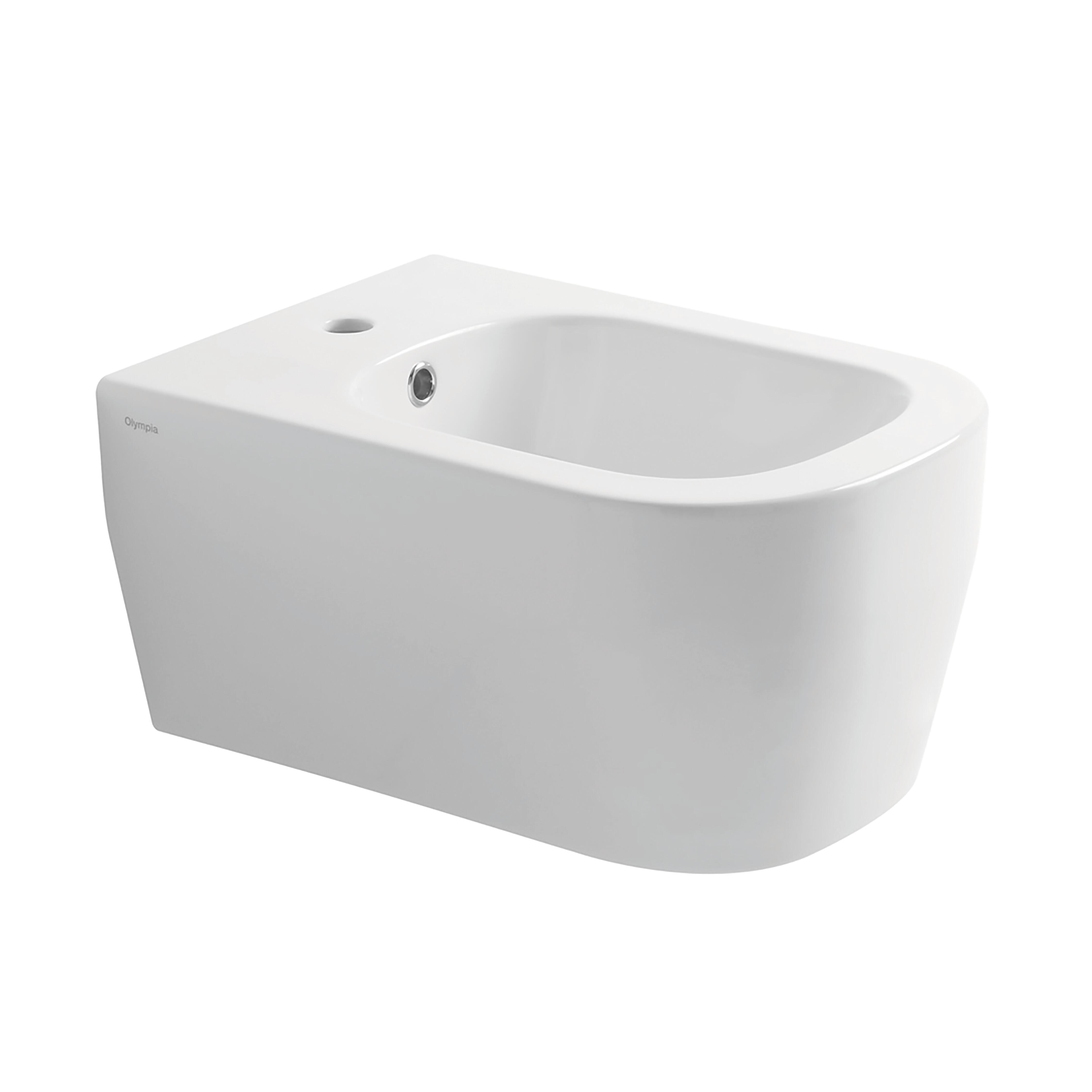 Coppia sanitari scarico a parete OLYMPIA CERAMICA tuttoevo bianco lucido WC: P 44 x L 36 x H 27 cm, bidet: P 26 x L 32 x H 24 cm - 4
