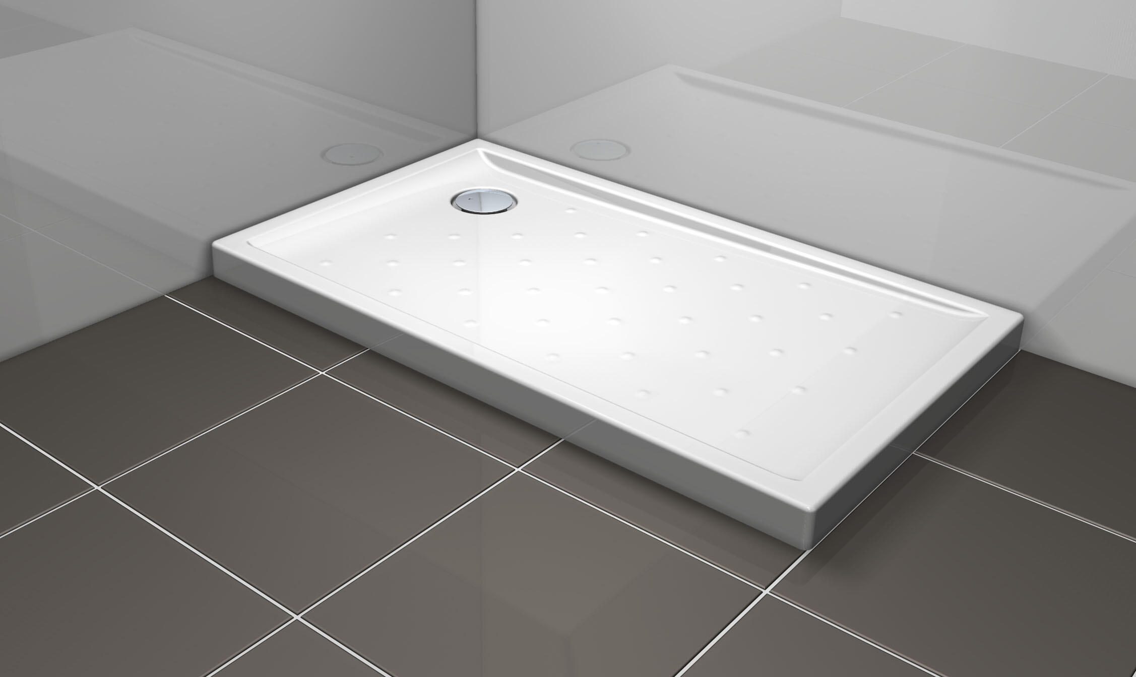 Receveur de douche grès émaillé blanc L.120 x l.70 Asca2 - 2