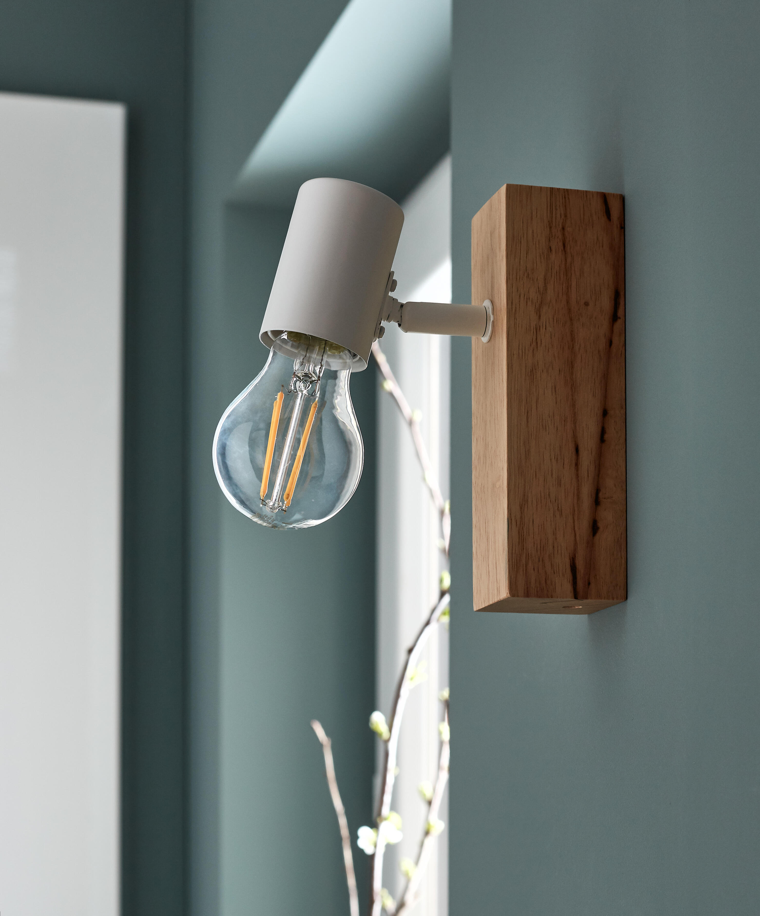 Faretto decorativo senza fonte luminosa TOWNSHEND BIANCO in legno marrone E27 10W EGLO 1 luci - 4
