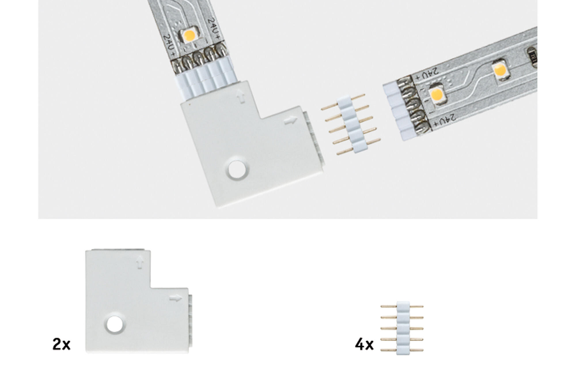 Lot de 4 Connecteurs plats 90° Maxled PAULMANN - 3