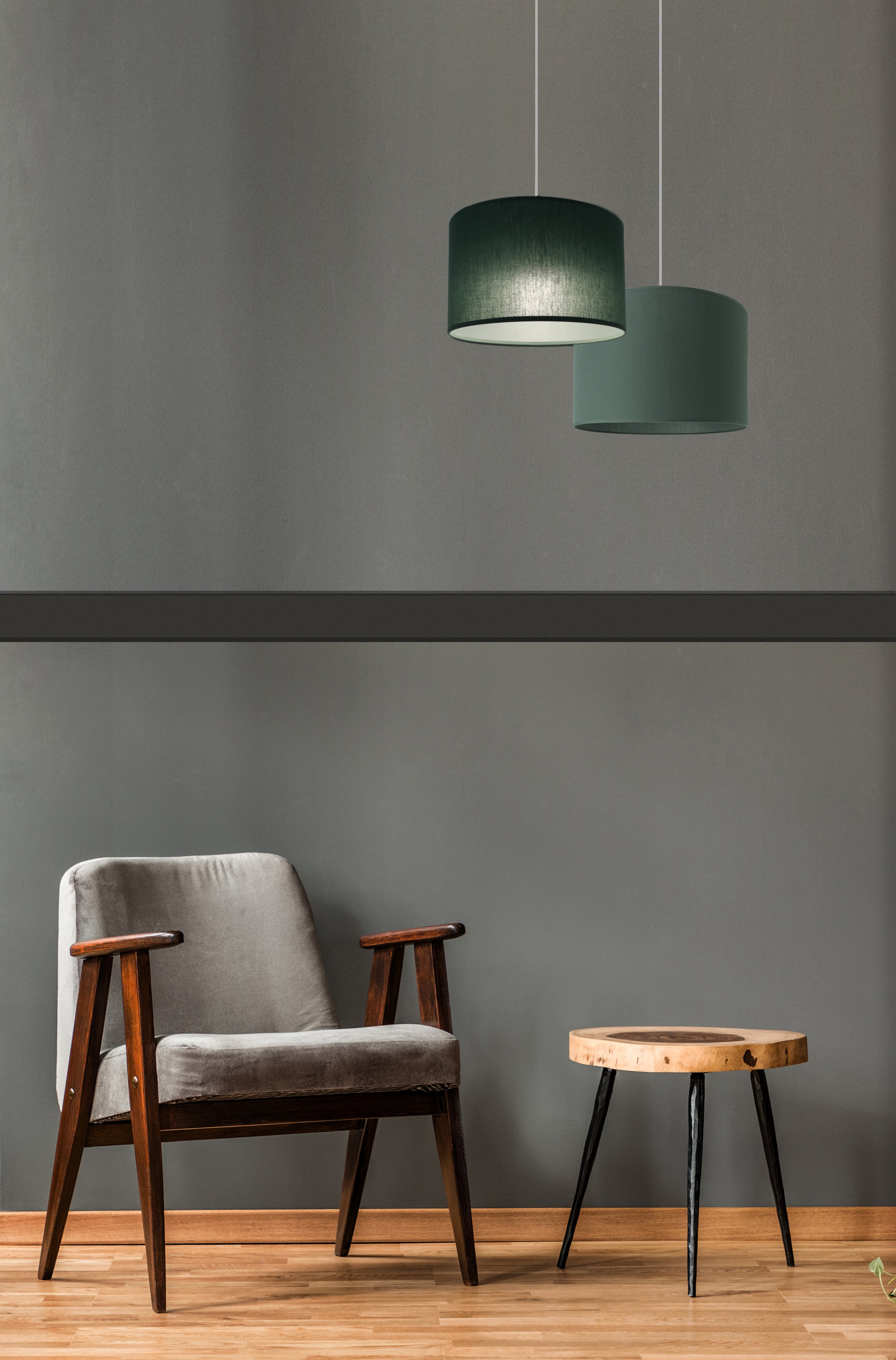 Suspension Natt polyester, vert, Diam.29 cm, E27 - 3