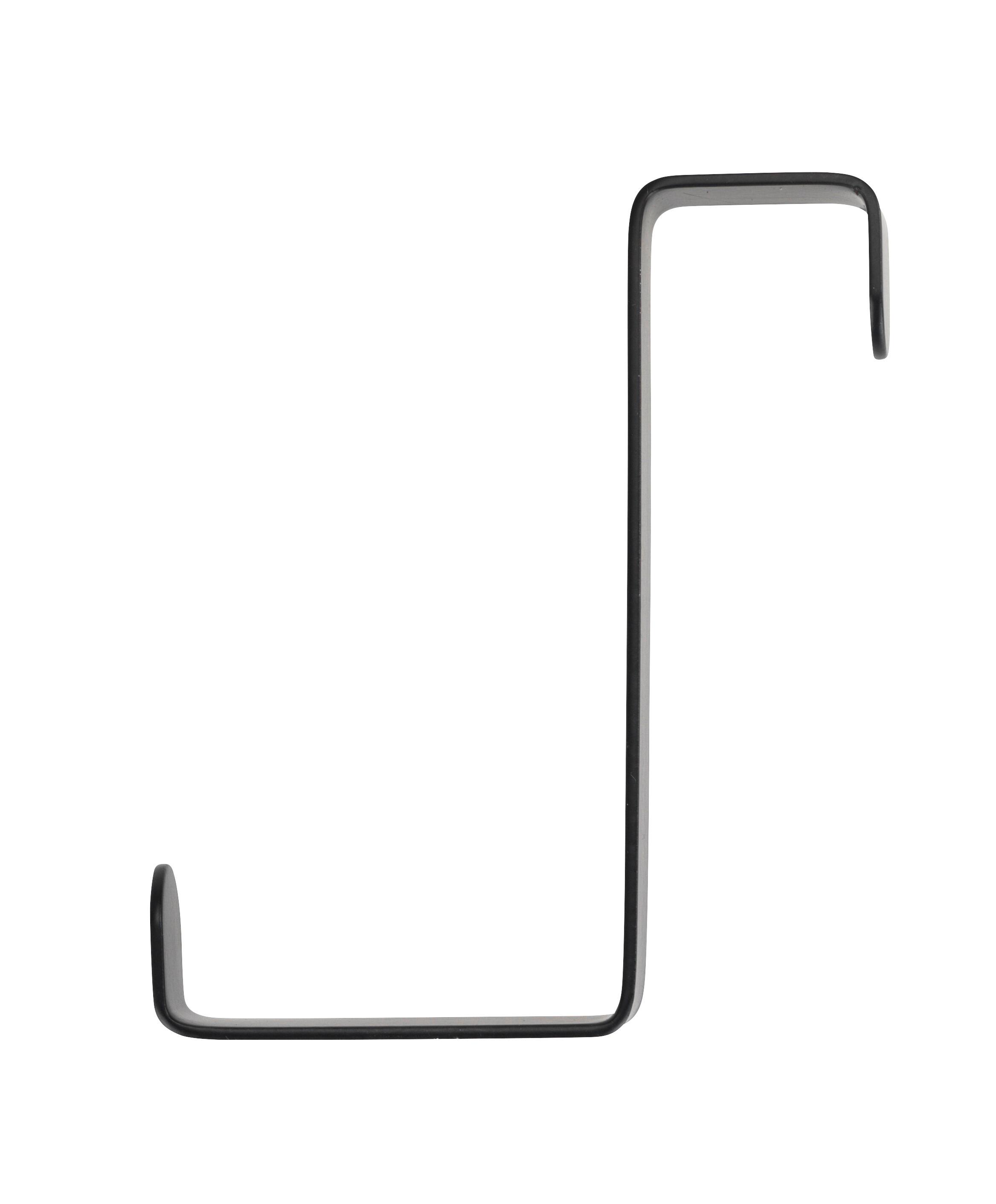 Crochet 4 crochets acier noir, H.1.2 x l.7.6 x P.6 cm - 5