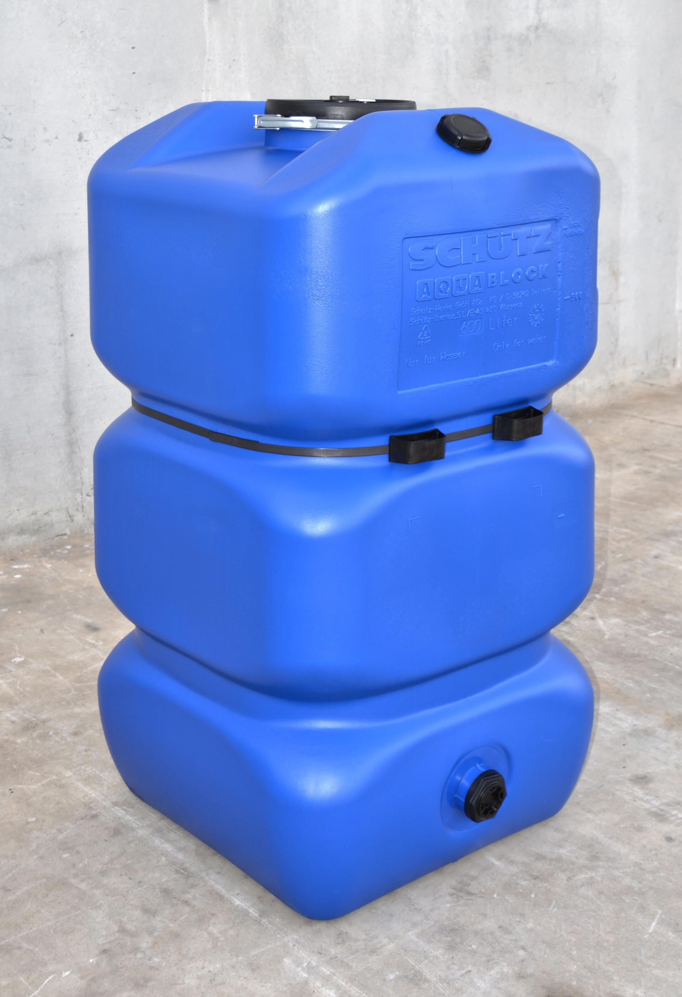 Récupérateur d'eau Aquablock SCHUTZ carré bleu , 600 l - 5