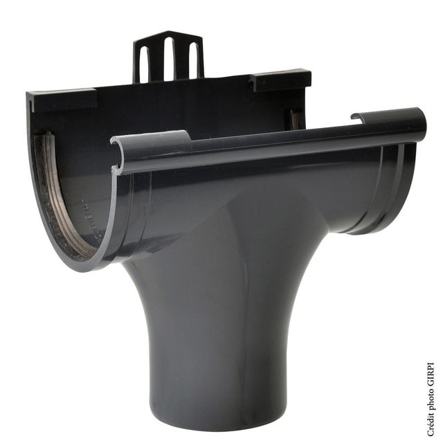 Naissance à joint pvc ardoise GIRPI, Dév.25 cm, Diam.80 mm