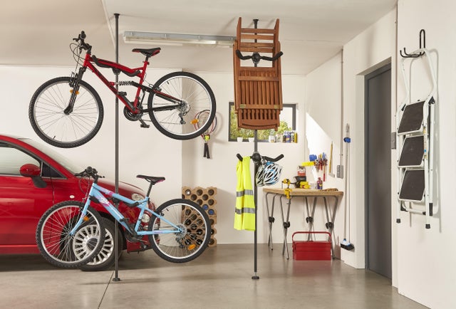 Supporto bicicletta da pavimento per 2 posti L 20 x H 275 cm