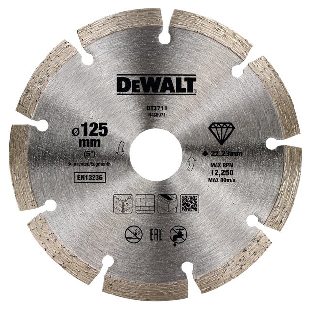 Disque diamant multi-matériaux DEWALT, Diam.125x22.2 mm dt3711