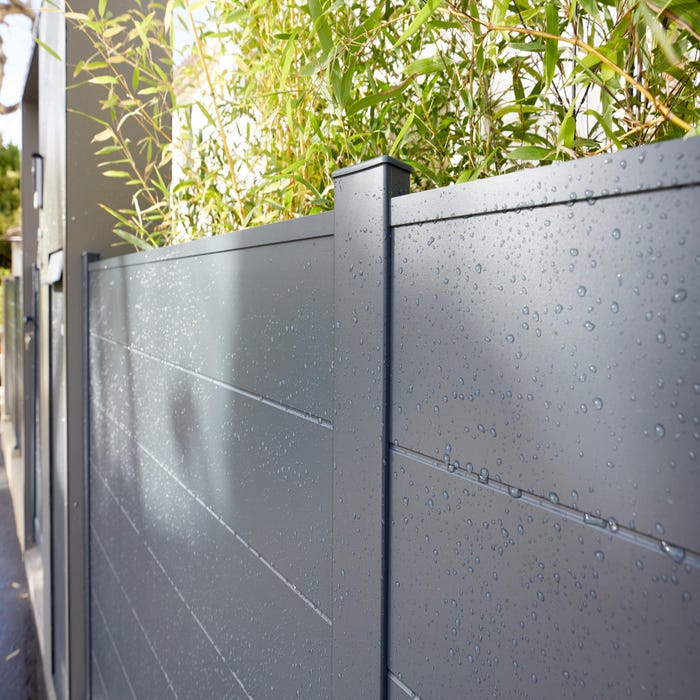 Lama para valla modulable de aluminio KLOS UP de 15 x 145 cm gris ...