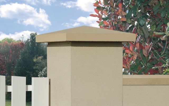 Chapeau de pilier pointe de diamant 32 x 32 cm Ocre