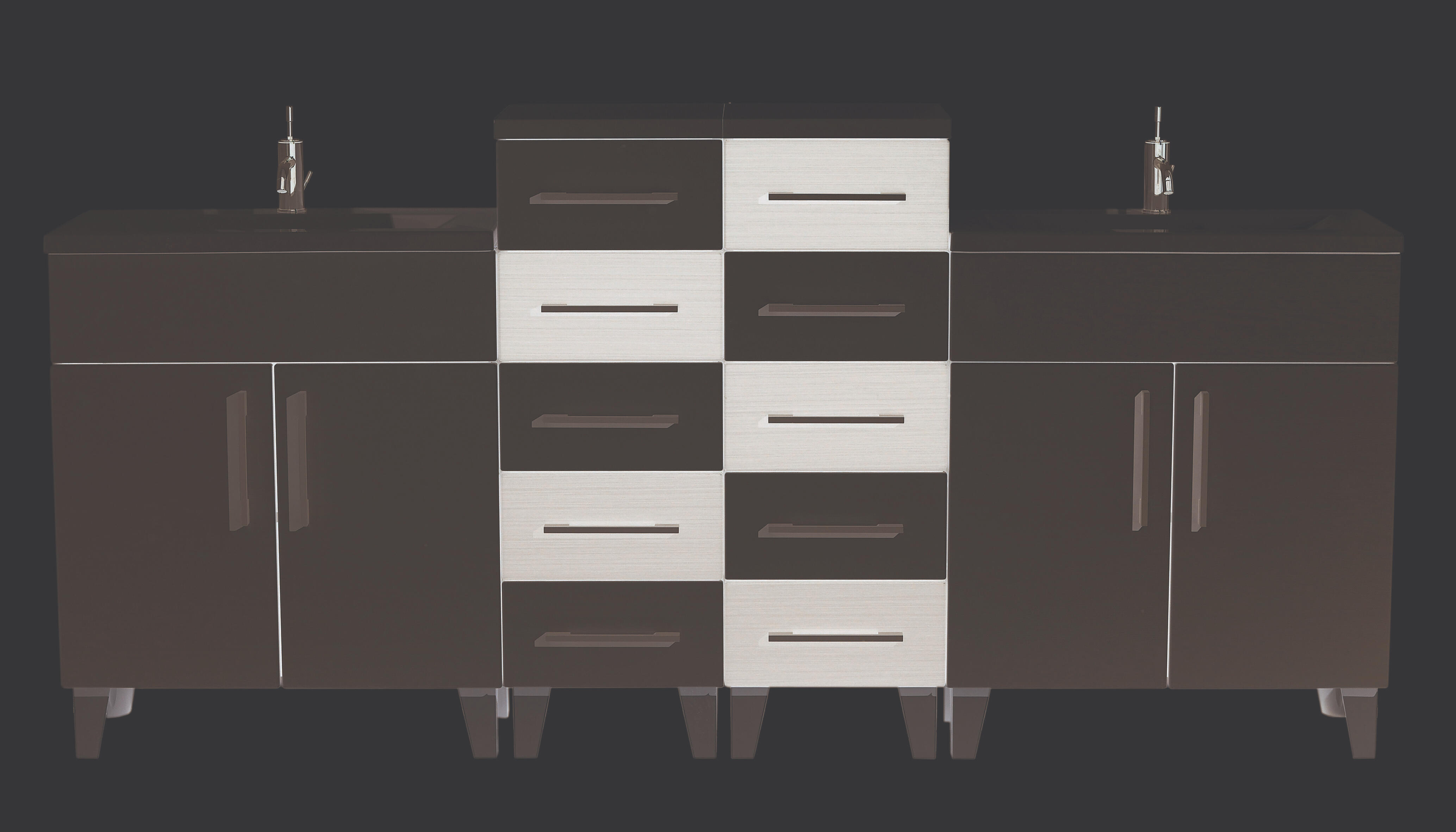 Miroir non lumineux découpé rectangulaire l.40 x L.138 cm Poli - 3