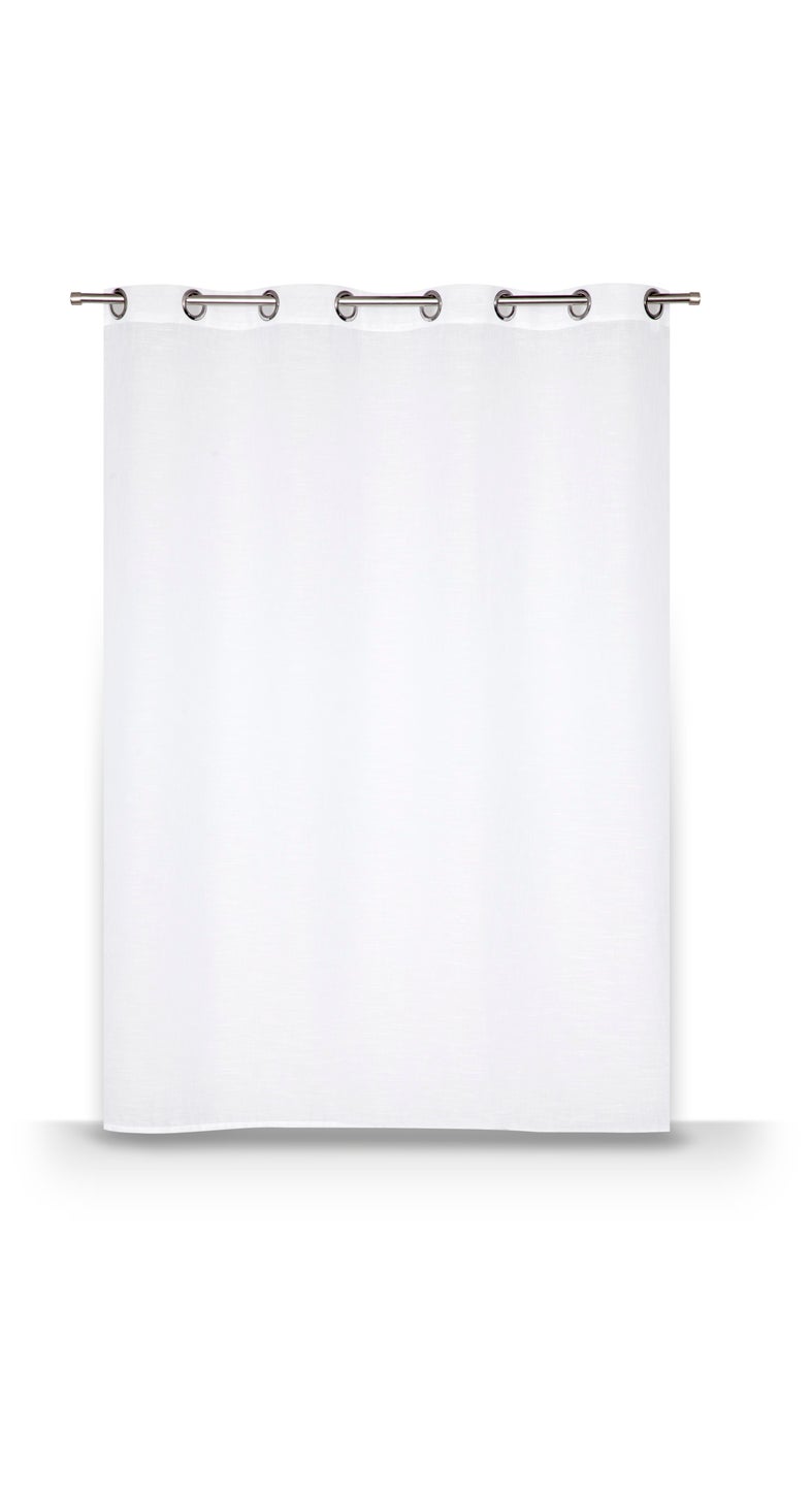Voilage tamisant, Léo, blanc H.160 x l.140 cm - 2