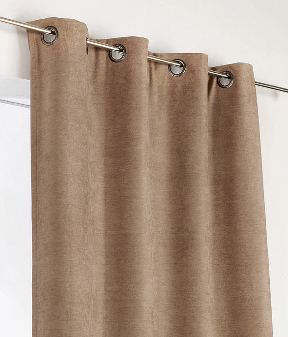 Rideau occultant thermique, Alaska, taupe H.350 x l.140 cm
