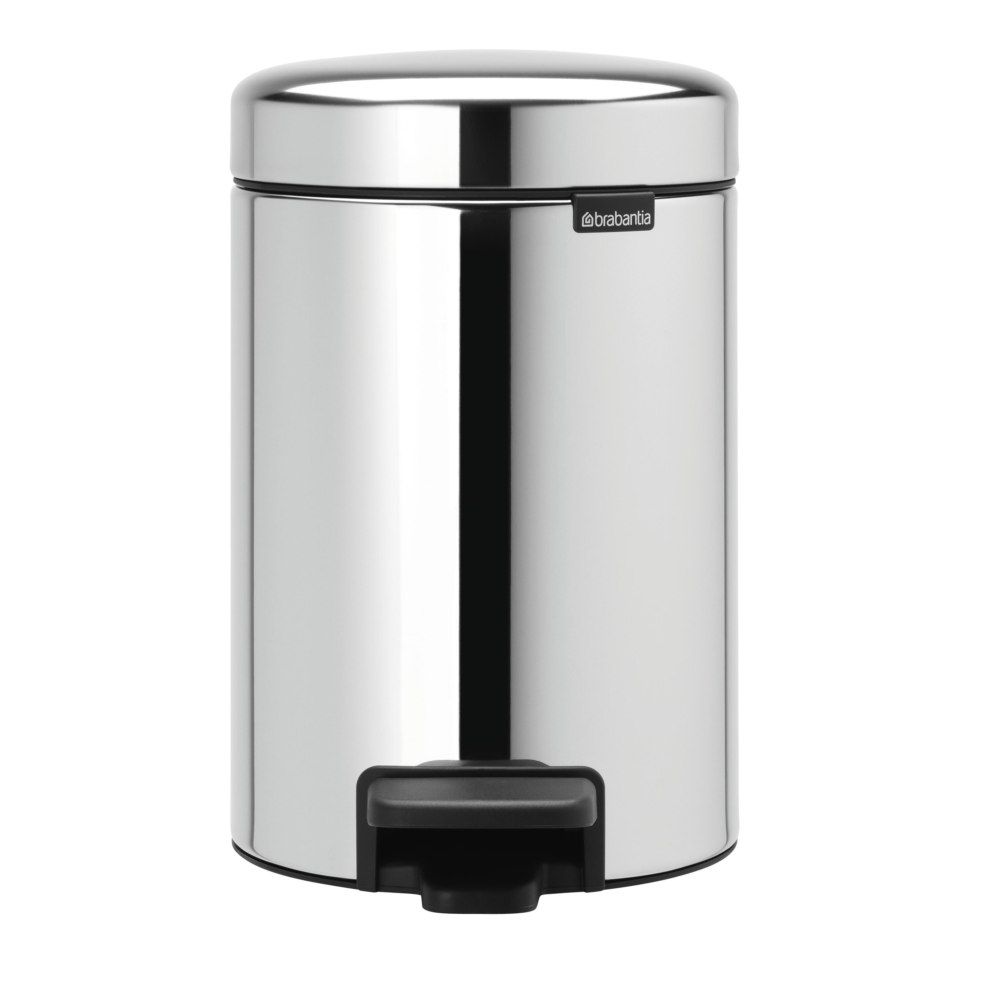 Papelera de baño pedal newicon brabantia 3l acero brillante