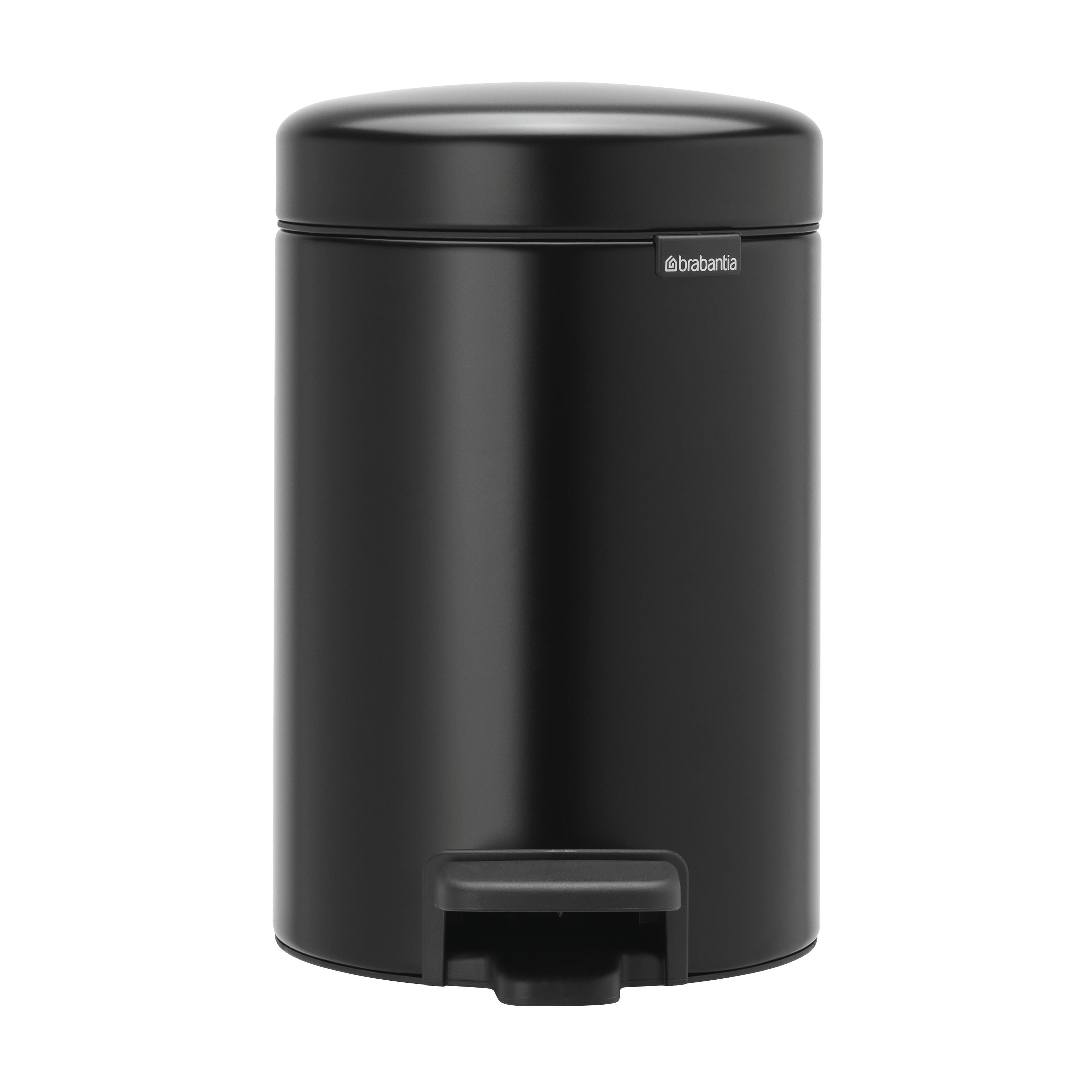 Papelera baño newicon negro 3l