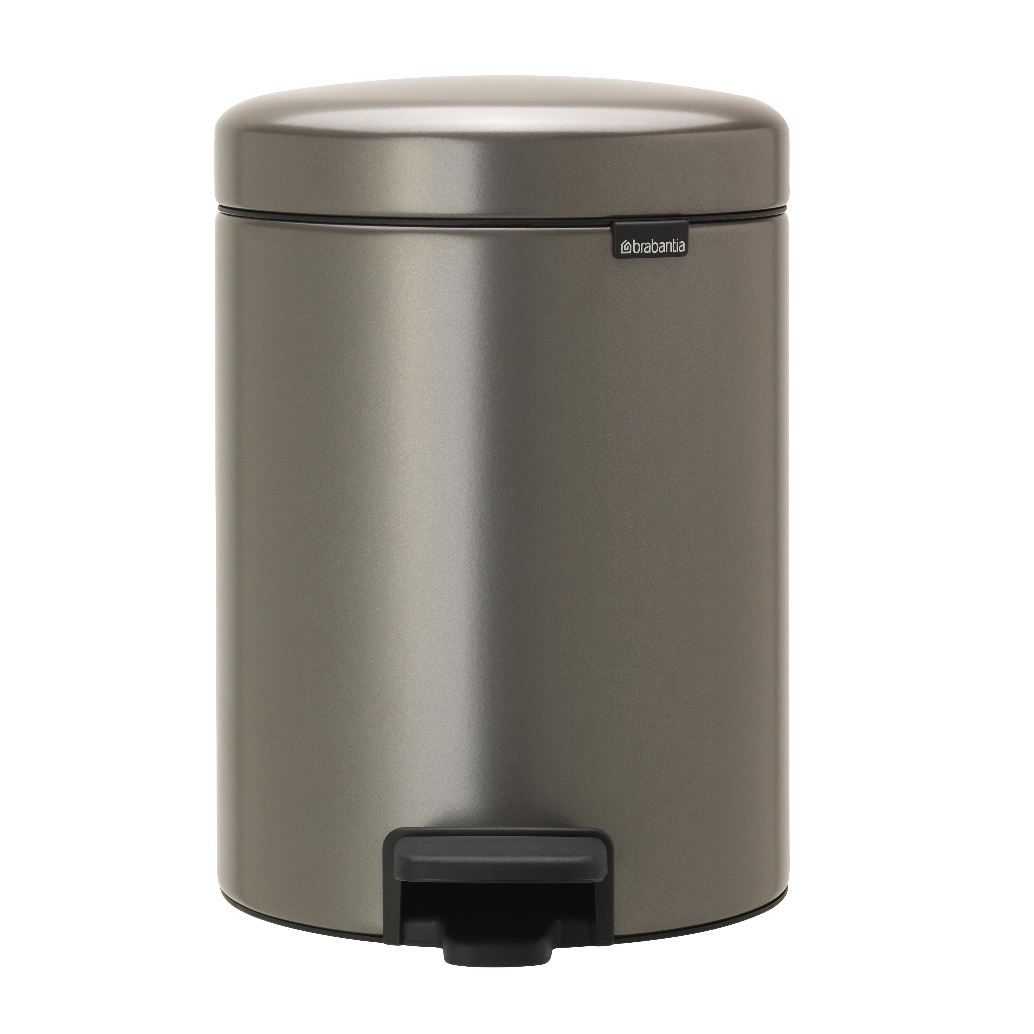 Papelera de baño newicon gris platino 5l