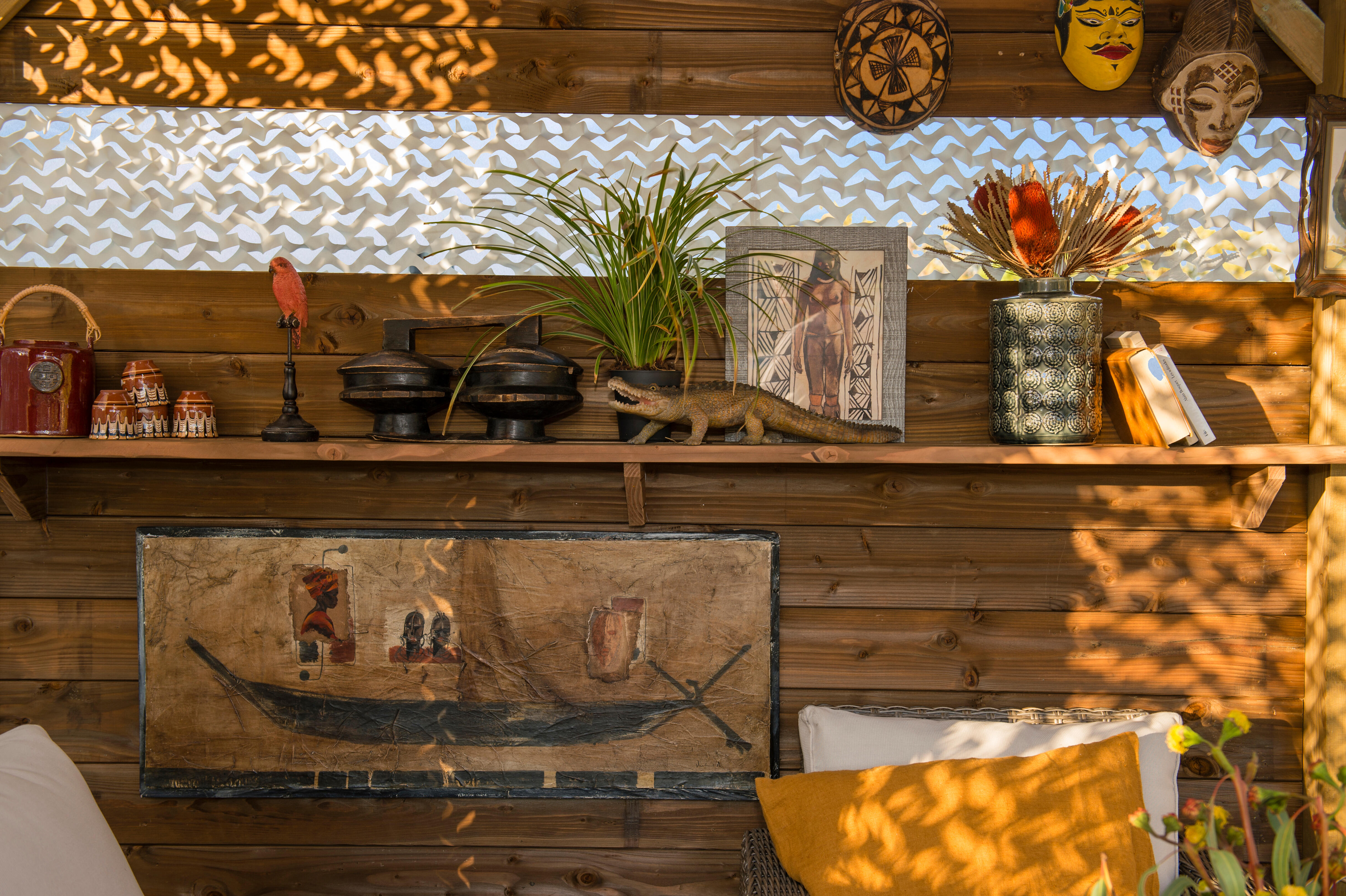 Voile d'ombrage rectangulaire gris/blanc L.400 x l.300 cm - 6