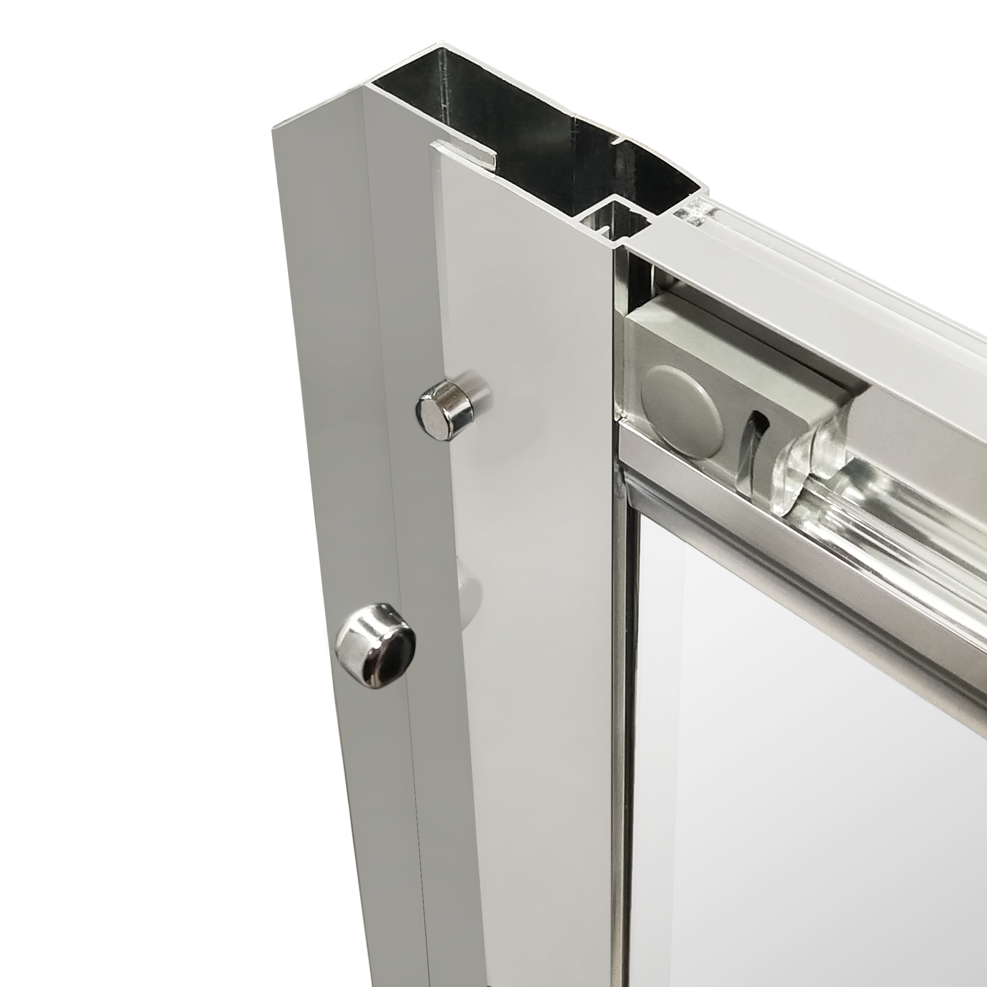 Porte de douche coulissante 3 panneaux transparent, chromé L.90 cm, Essential - 5
