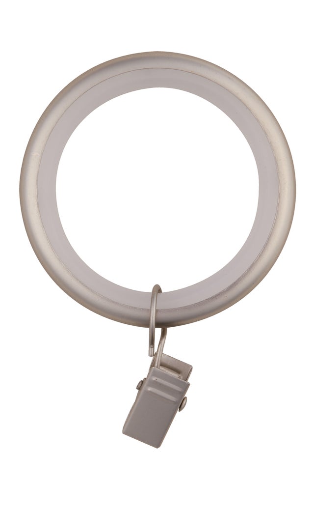 Lot de 10 anneaux et crochets tringle à rideau +silencieux kali 20 mm métal nick
