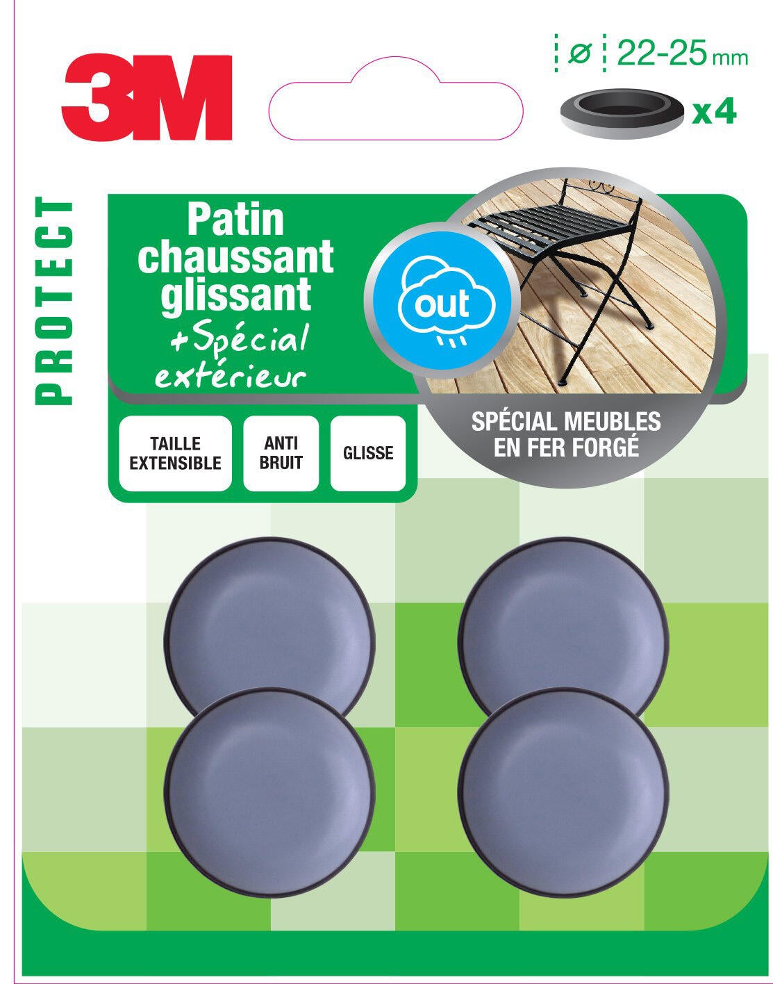 Assortiment 4 patins en plastique 3M Ø22 mm Leroy Merlin — free download