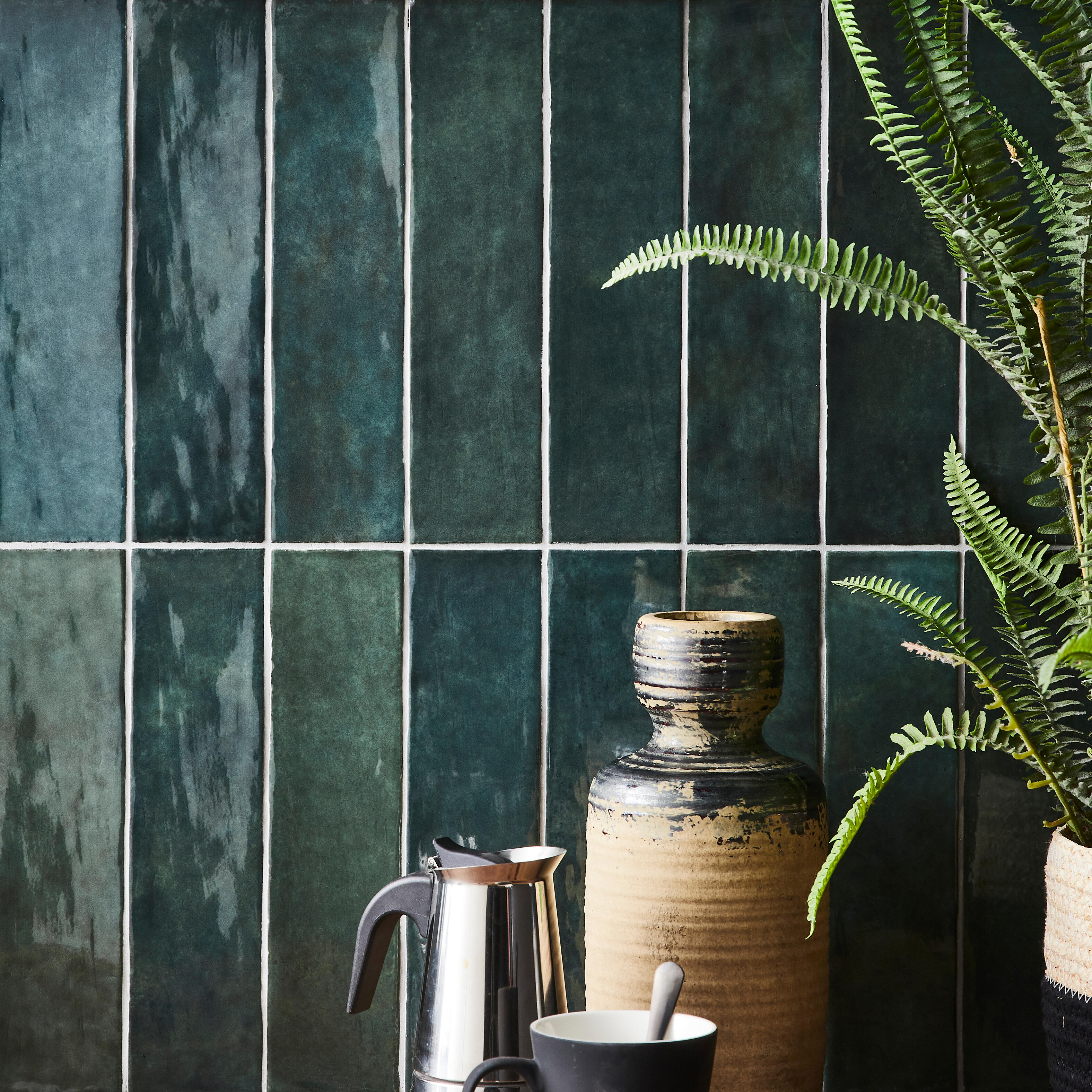 Carrelage mur intérieur effet zellige vert foncé Bakerstreet l.7.5 x L.30 cm - 9