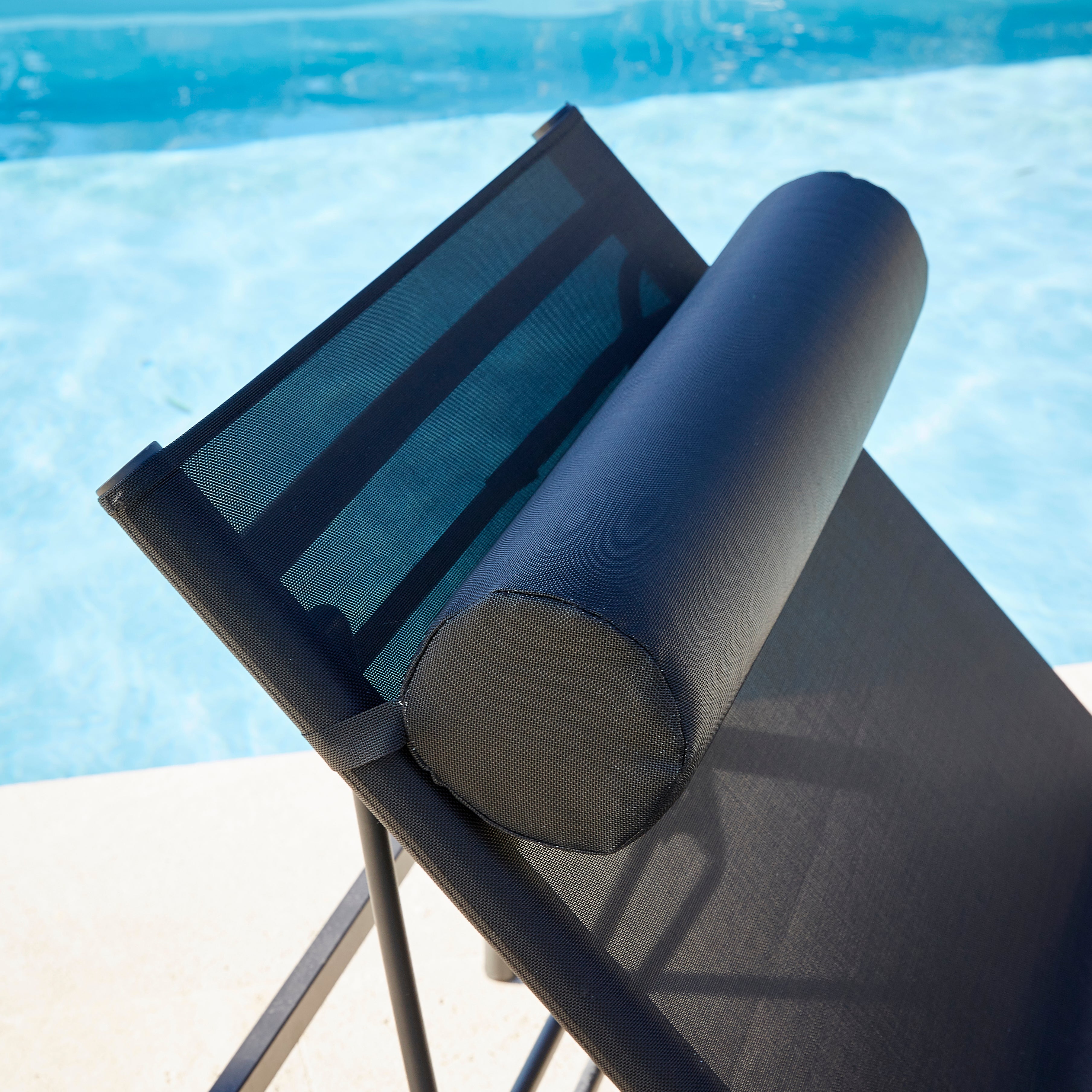 Bain de soleil de jardin ARCANE Paloma en aluminium noir - 15