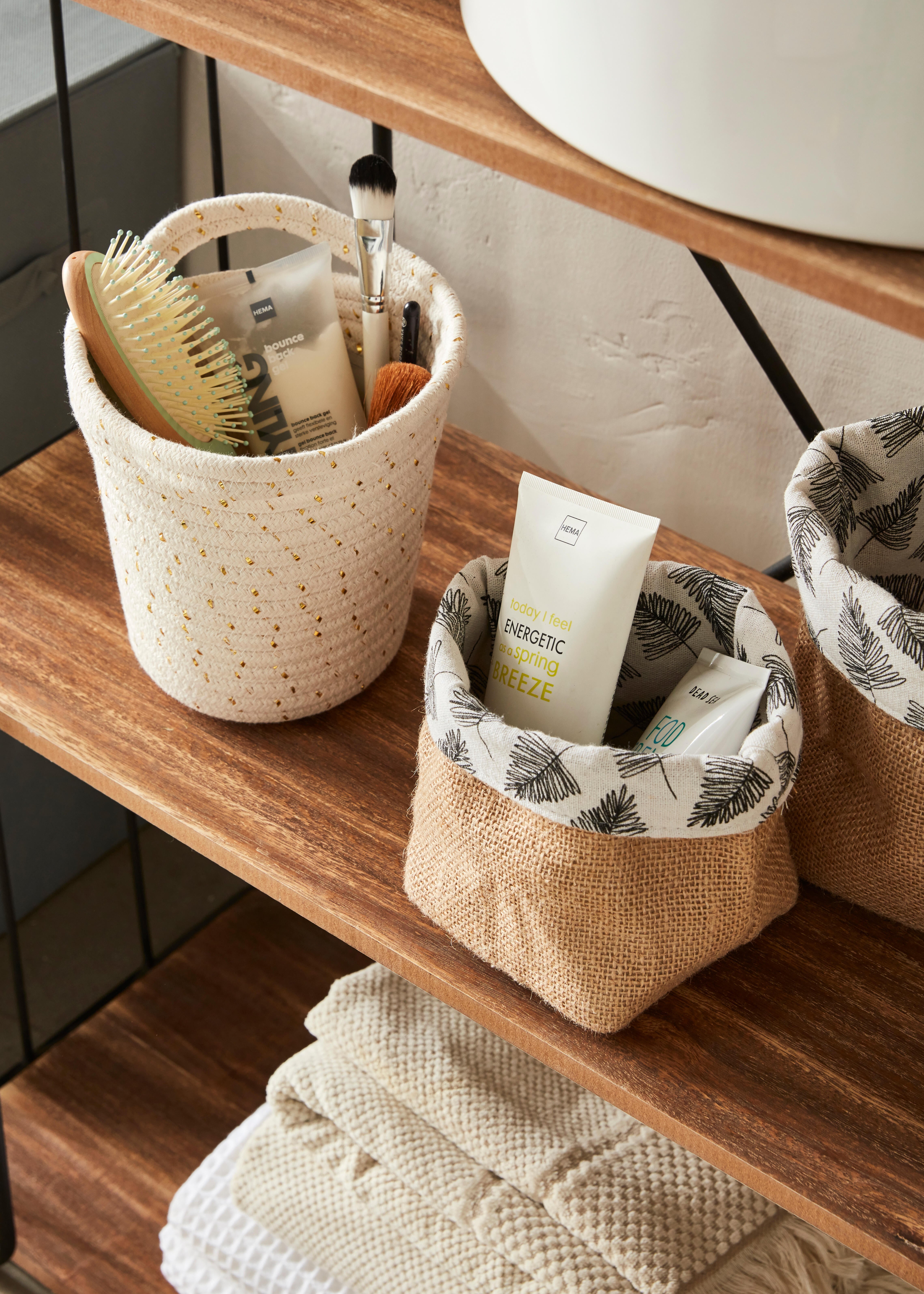 Panier blanc / doré l.21 x P.17 x H.17 cm - 3