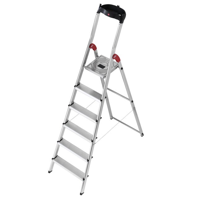 Escabeau aluminium HAILO L60 6 marches avec tablette porte-outils