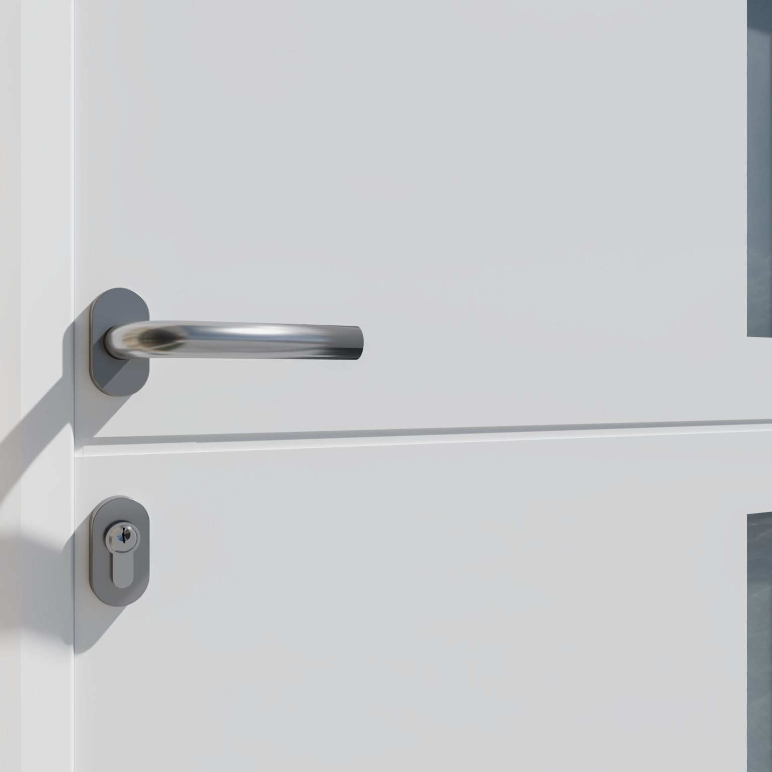 Porte d'entrée Alu Austin 2 Essentiel H.215 x l.90 cm vitrée blanc, pous. gauche - 4