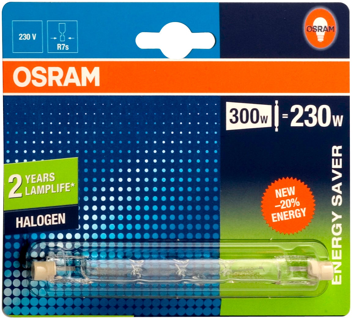 Lampadina R7S lineare, smerigliato, luce calda, 230W= 5000 LM (equiv 0 W), 300° dimmerabile, OSRAM - 9