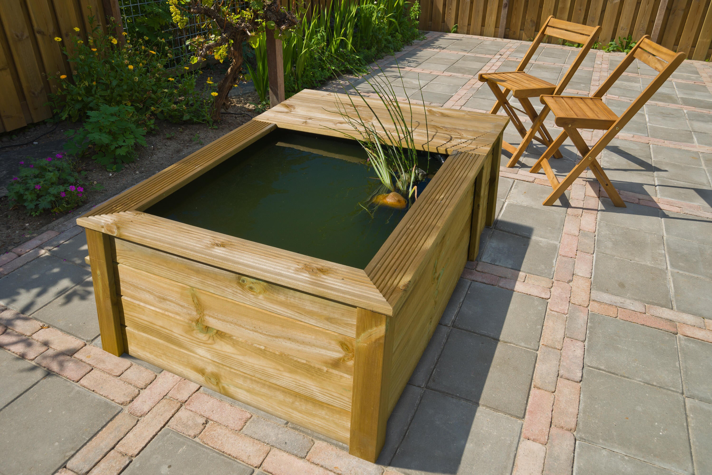 Kit bassin UBBINK Kit bassin wood III, marron, H.57.6 cm | Leroy Merlin