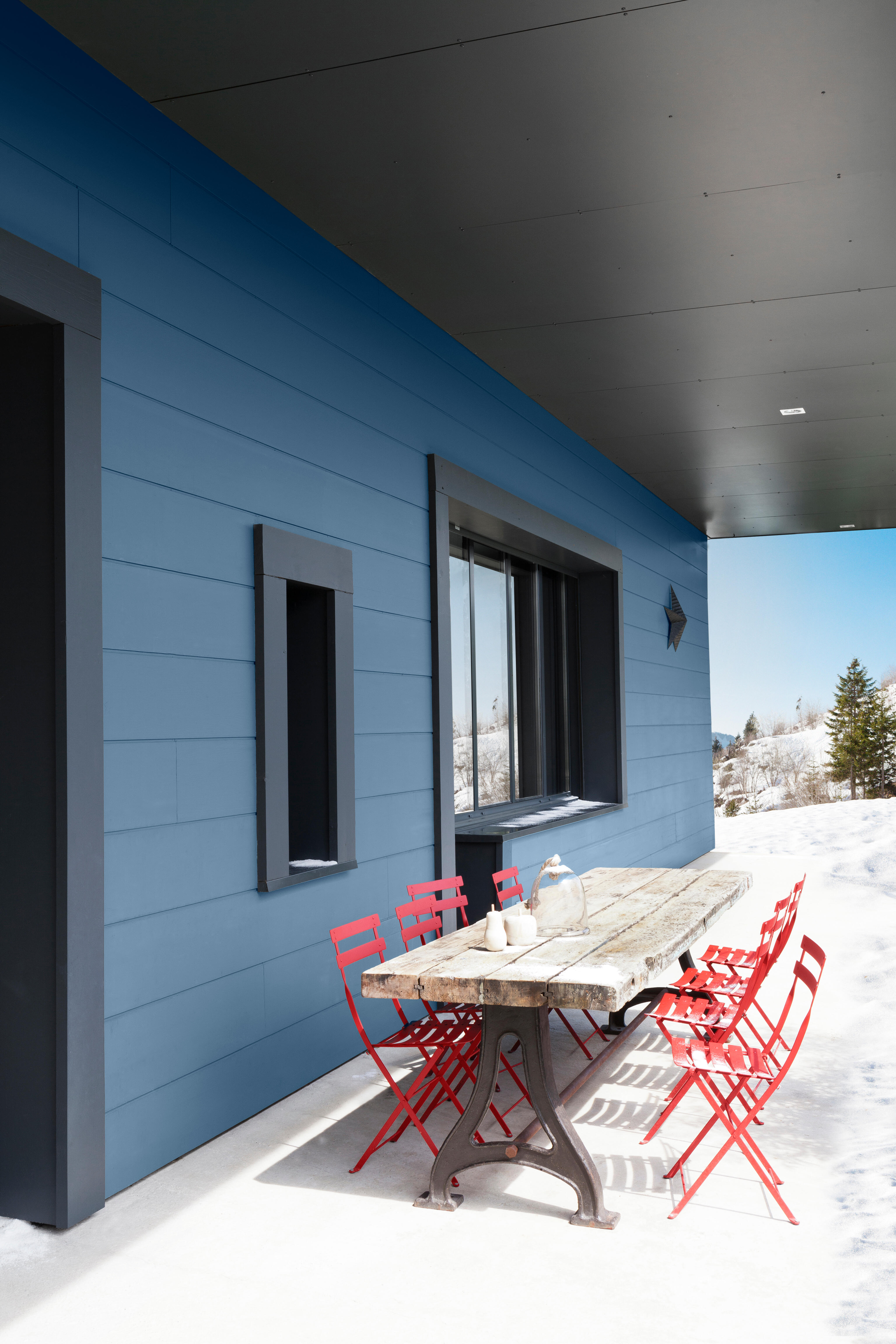 Peinture extérieure bois Climats extrêmes® V33 bleu provence satiné 0.5l - 4