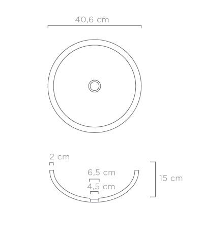 Vasque à poser travertin rond Elodie H.15 x Diam.40.6 cm beige mat - 7