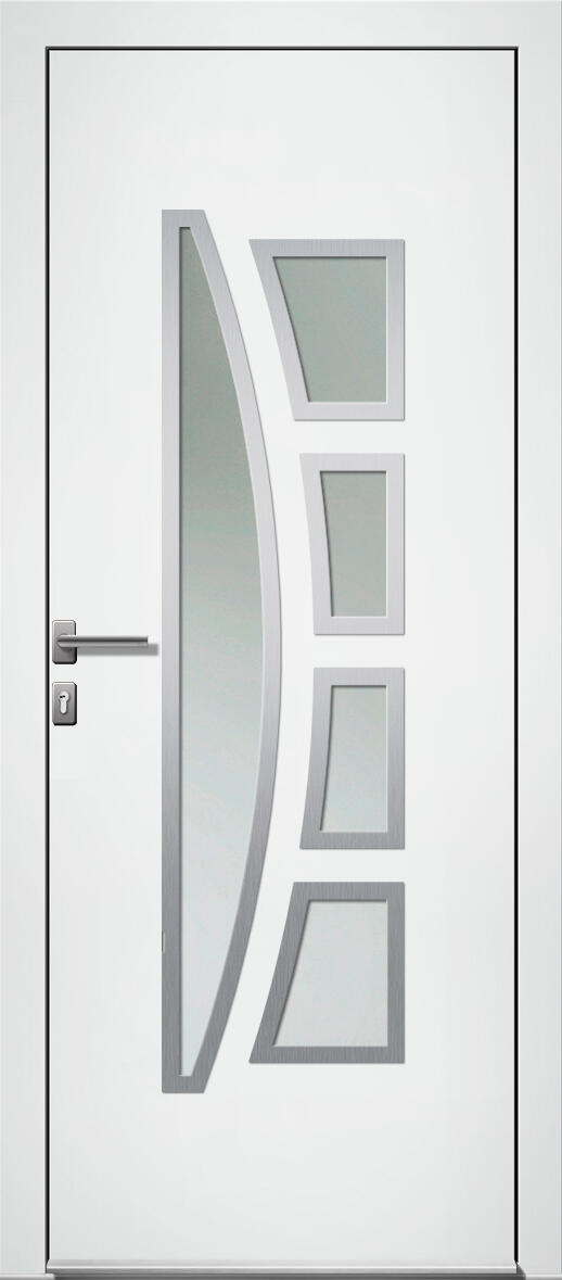 Porte d'entrée Alu Riwa Premium H.215 x l.90 cm vitrée blanc, poussant droit