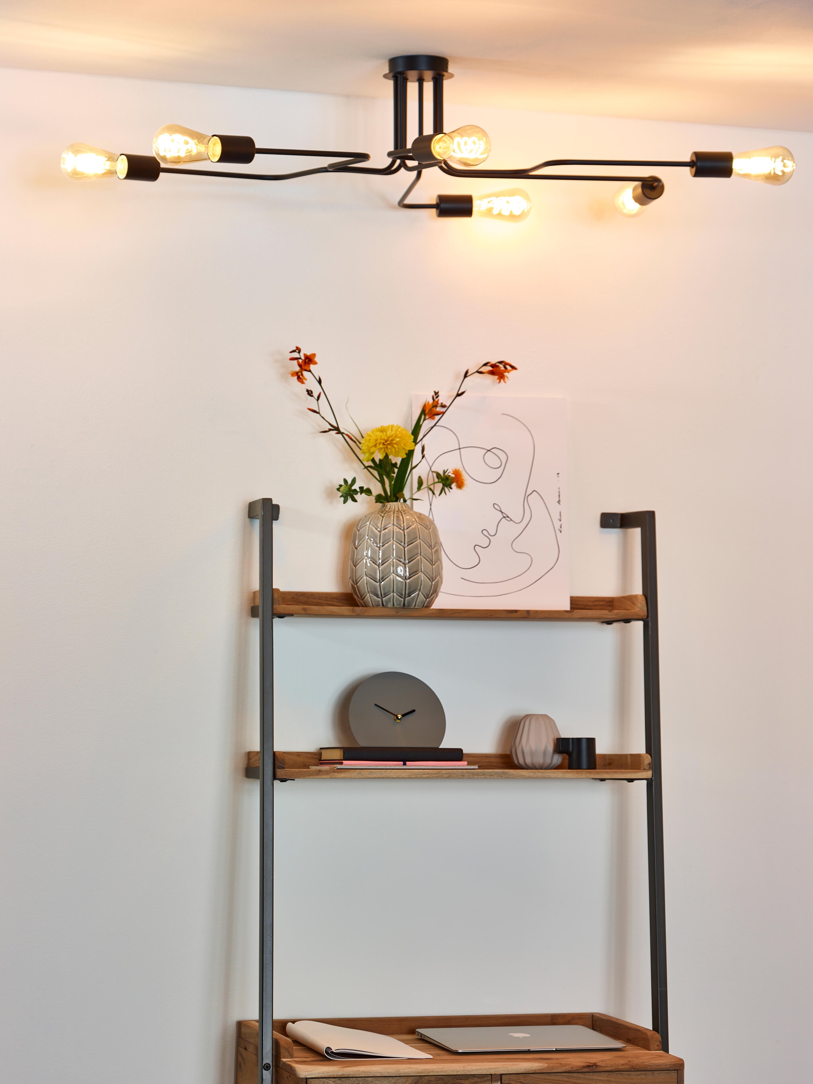 Plafonnier E27, acier, noir Lester D.100 cm LUCIDE - 2
