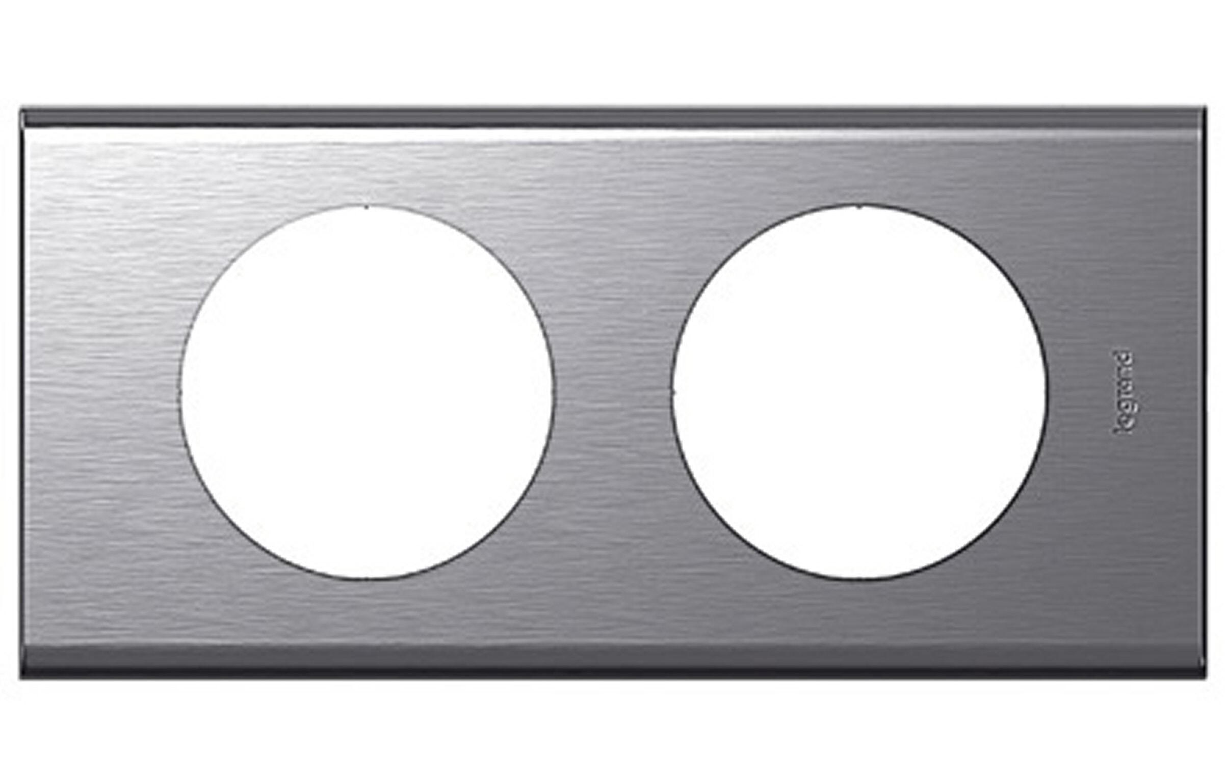 Plaque Céliane Laqué 2x2 postes finition Blanc LEGRAND 068608
