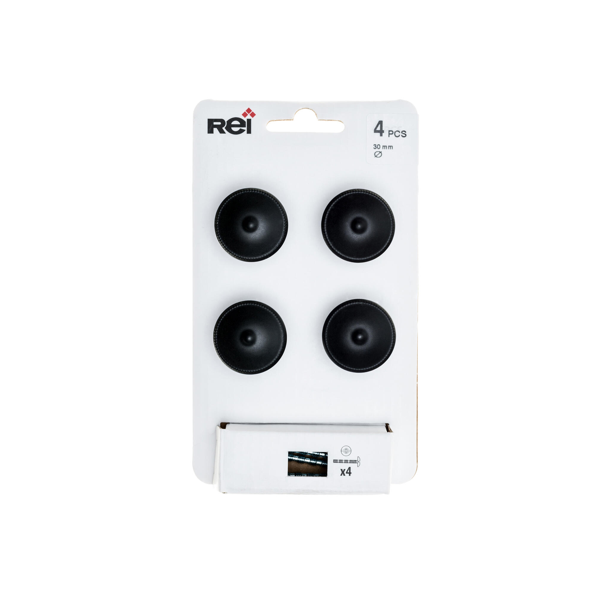 4 boutons de meuble ronds Eye, zamak noir verni, Diam.30 mm - 8