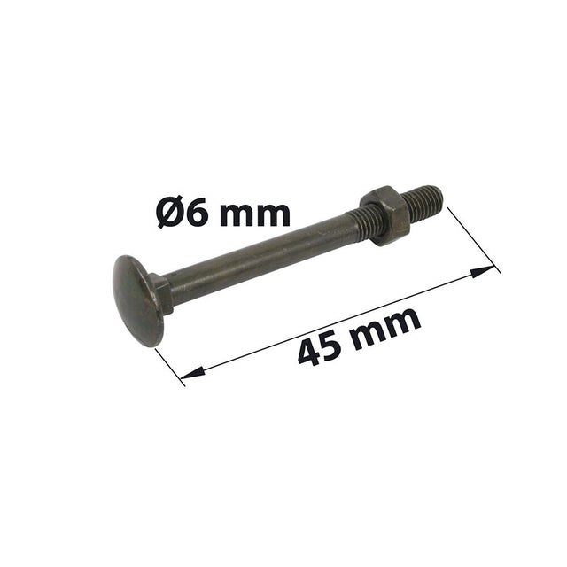 Lot de 8 Boulons et écrous acier zingué, L.45 x Diam.6 mm AFBAT