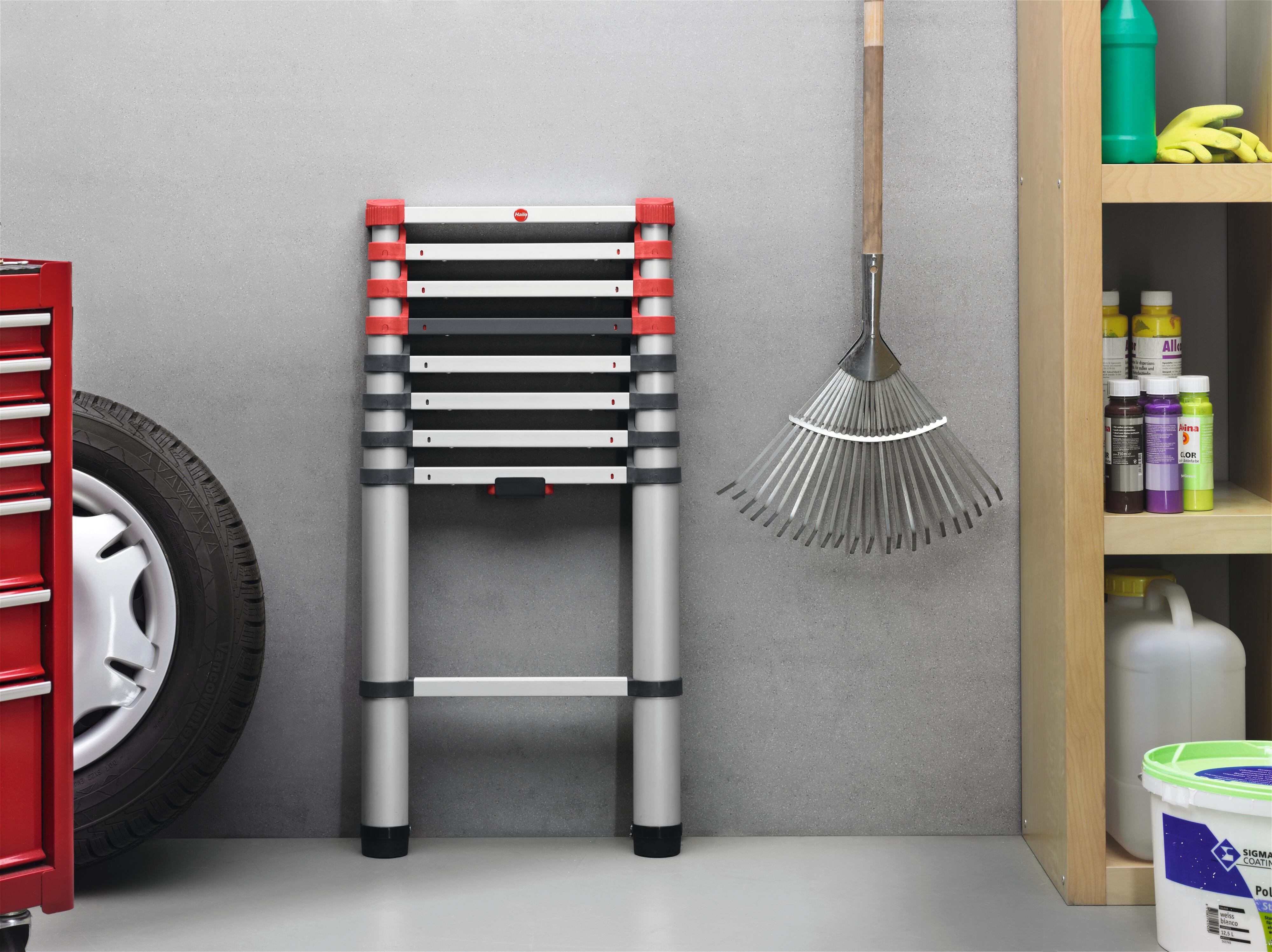 Echelle télescopique HAILO Flexline 9 échelons 2,6m hauteur d'accès max. 3m40 - 4