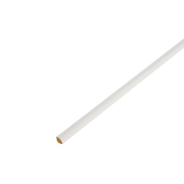 Quart-de-rond médium (MDF) blanc, 14 x 14 mm, L.2.4 m