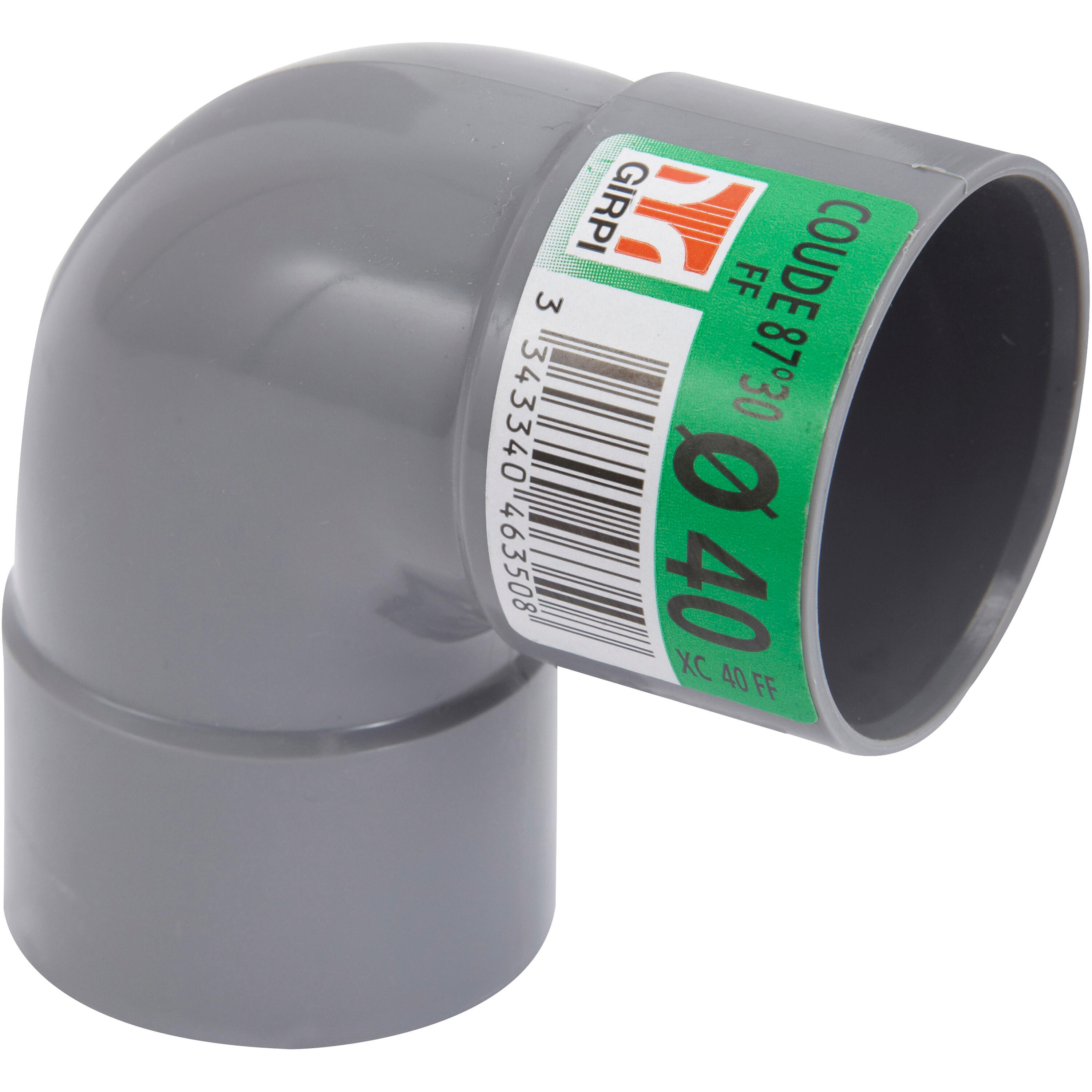 Coude 87.3° en pvc à coller, femelle / femelle, D.40 - 2